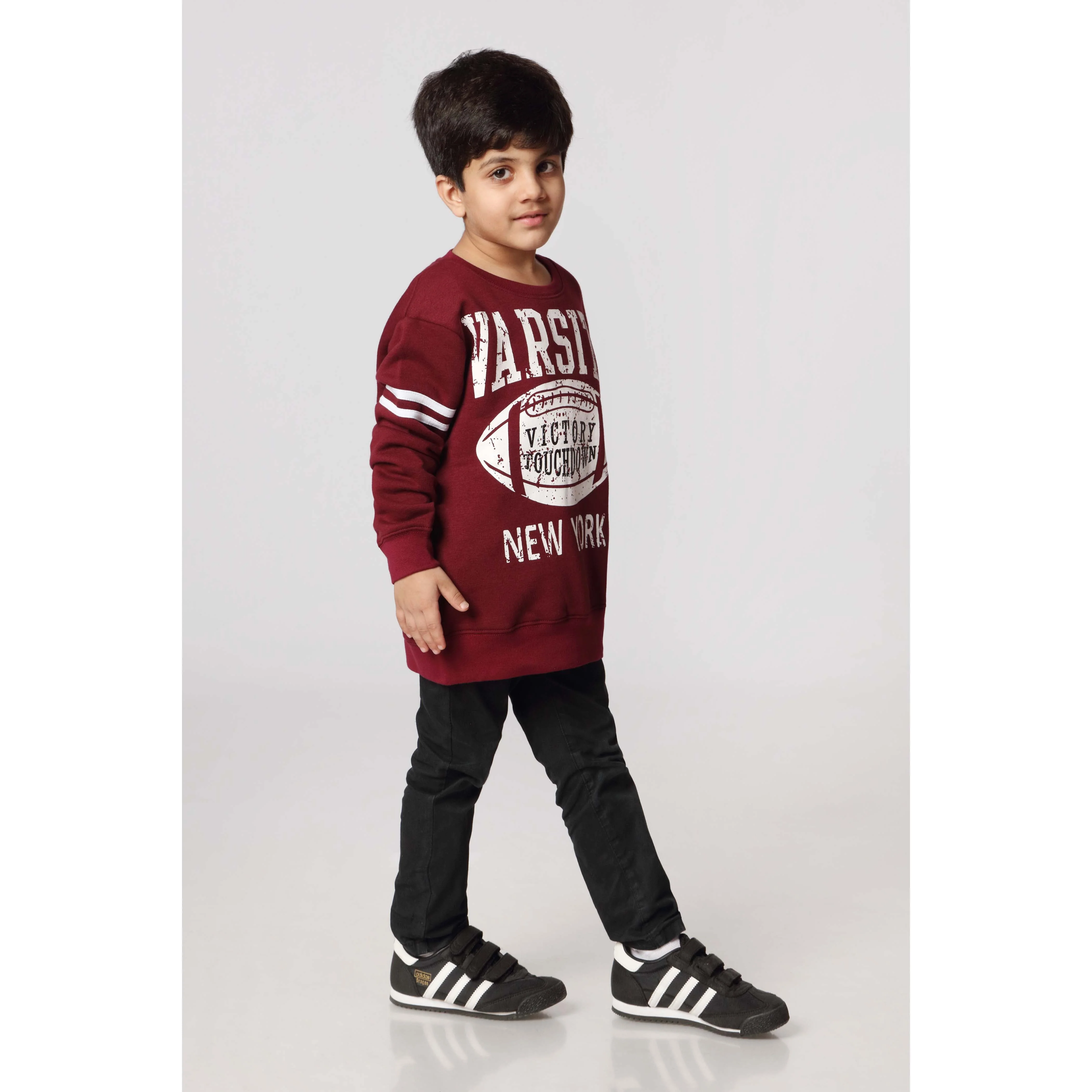 Boys Burgndy Fleece Sweat Shirt PW2843 - Image 2