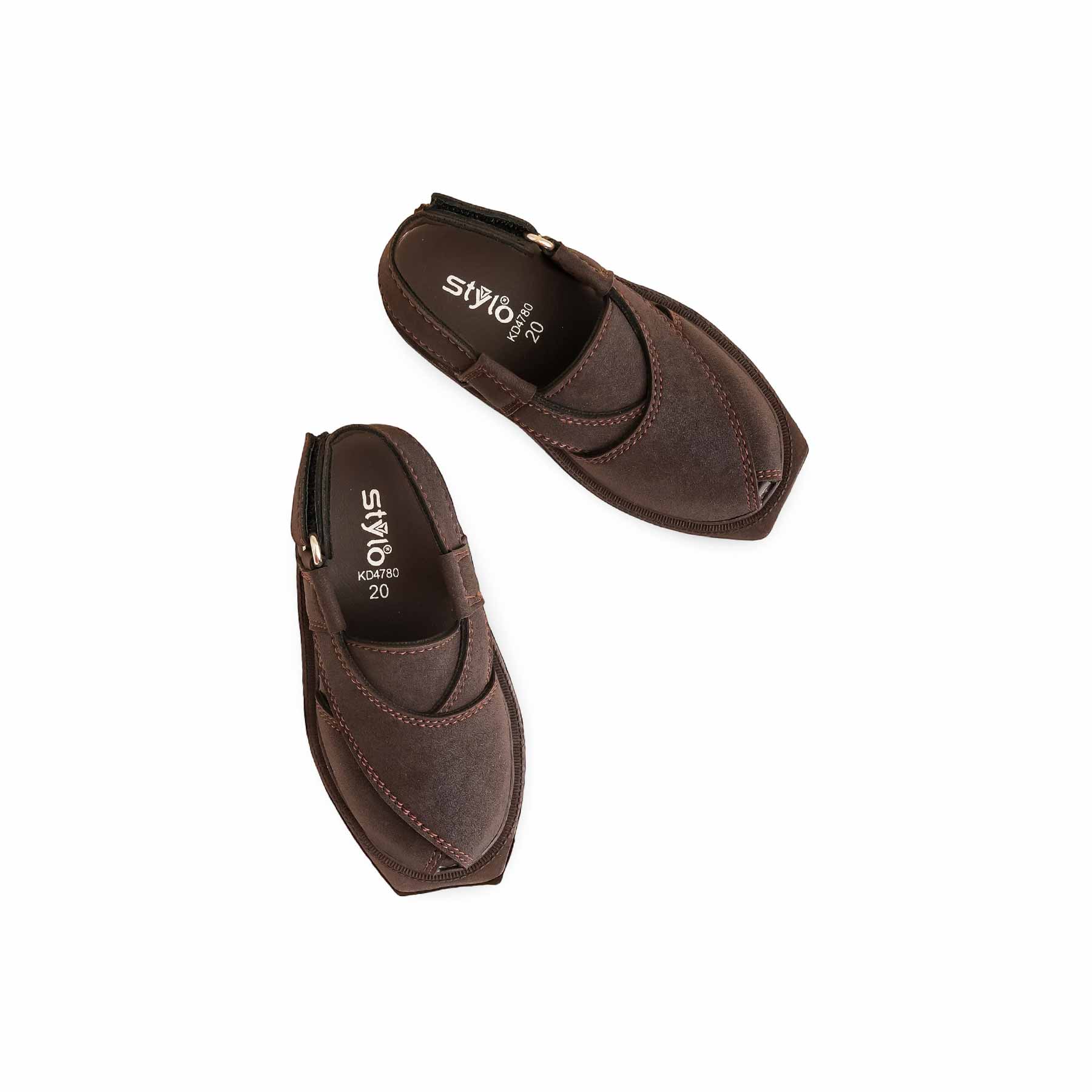 Boys Coffee Peshawari Chappal KD4780 - Image 5