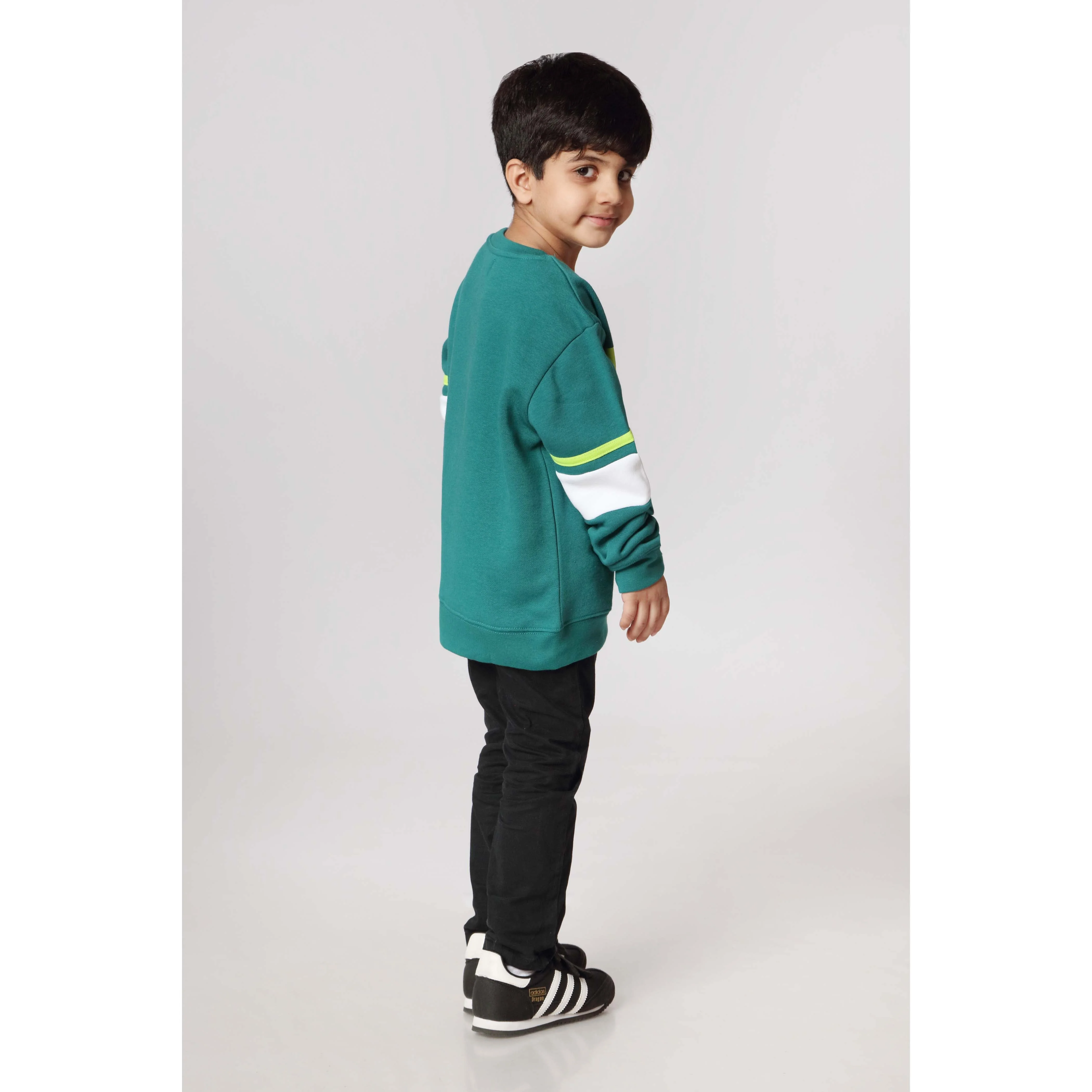 Boys Green Fleece Sweat Shirt PW2845 - Image 3