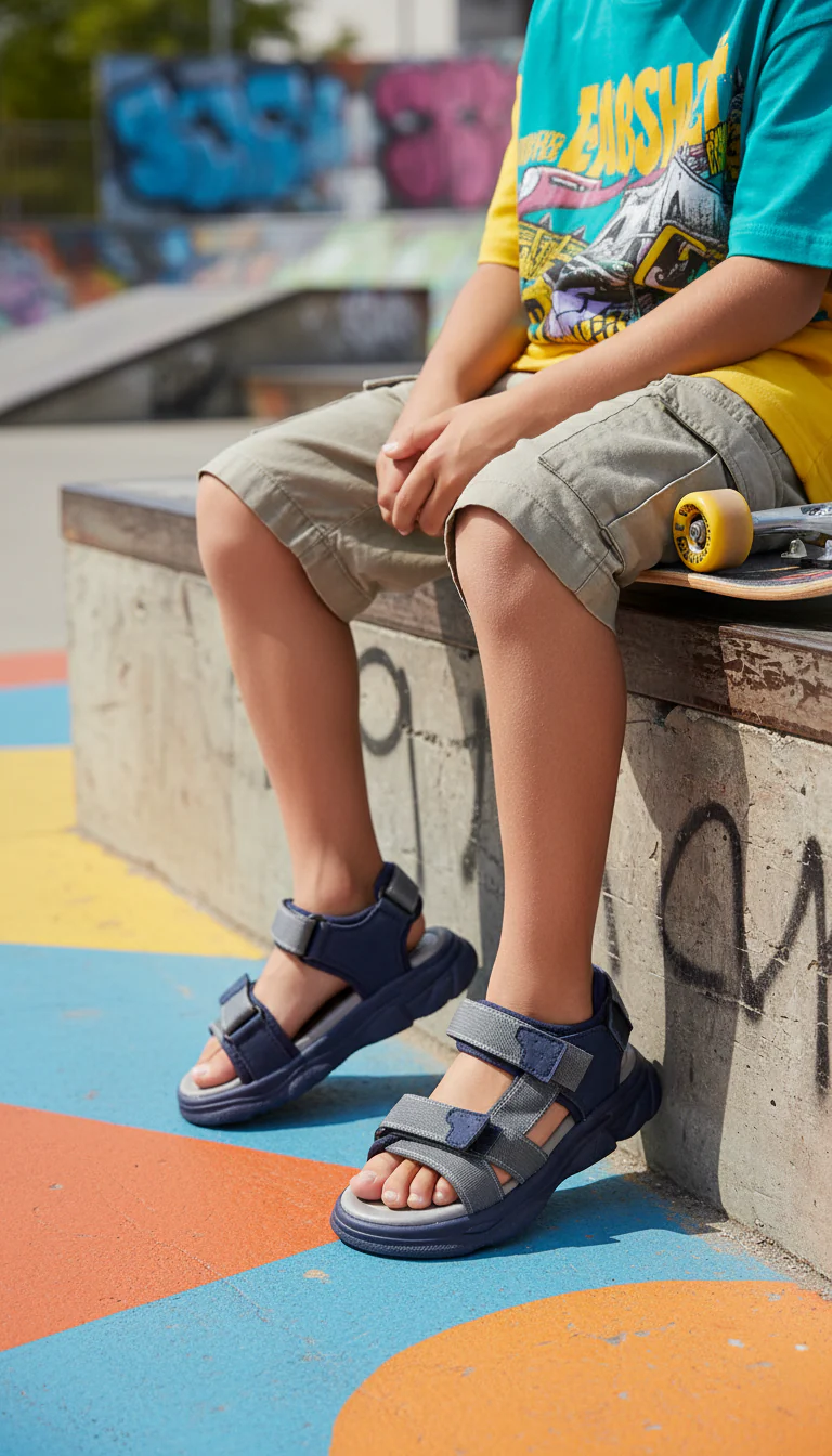 Boys Grey Casual Sandal KD4971