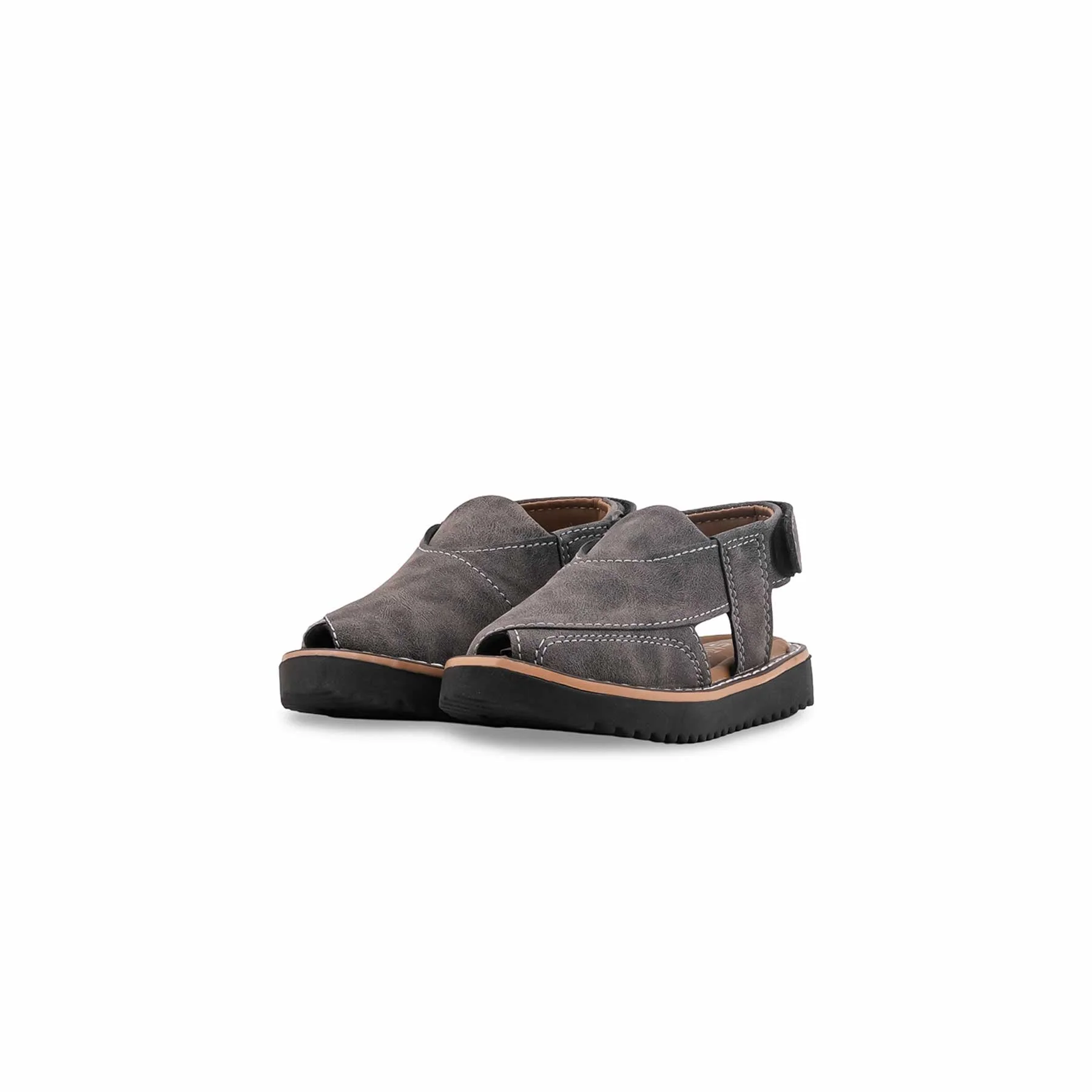 Boys Grey Peshawari Chappal KD2734 - Image 3