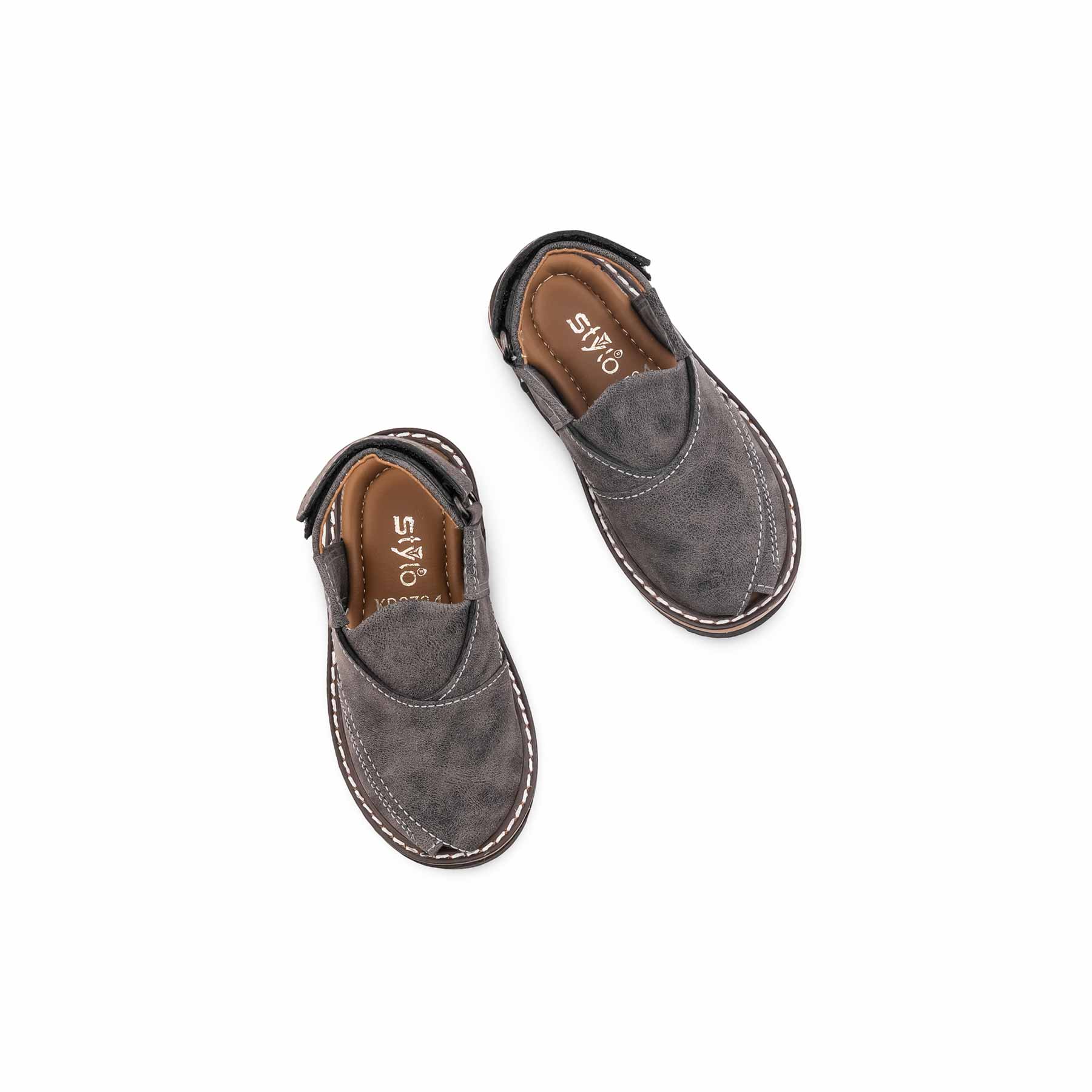 Boys Grey Peshawari Chappal KD2734 - Image 5