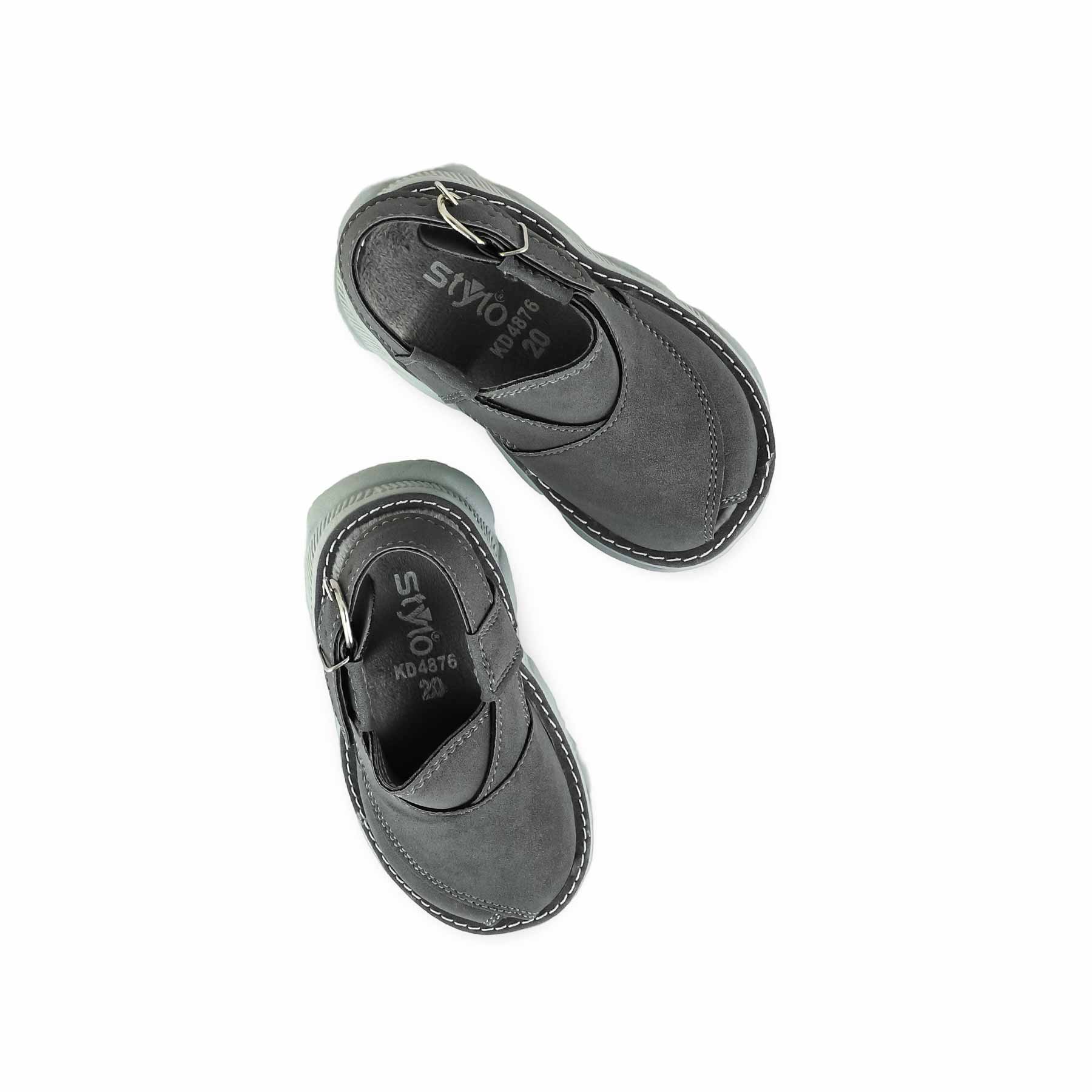 Boys Grey Peshawari Chappal KD4876 - Image 4