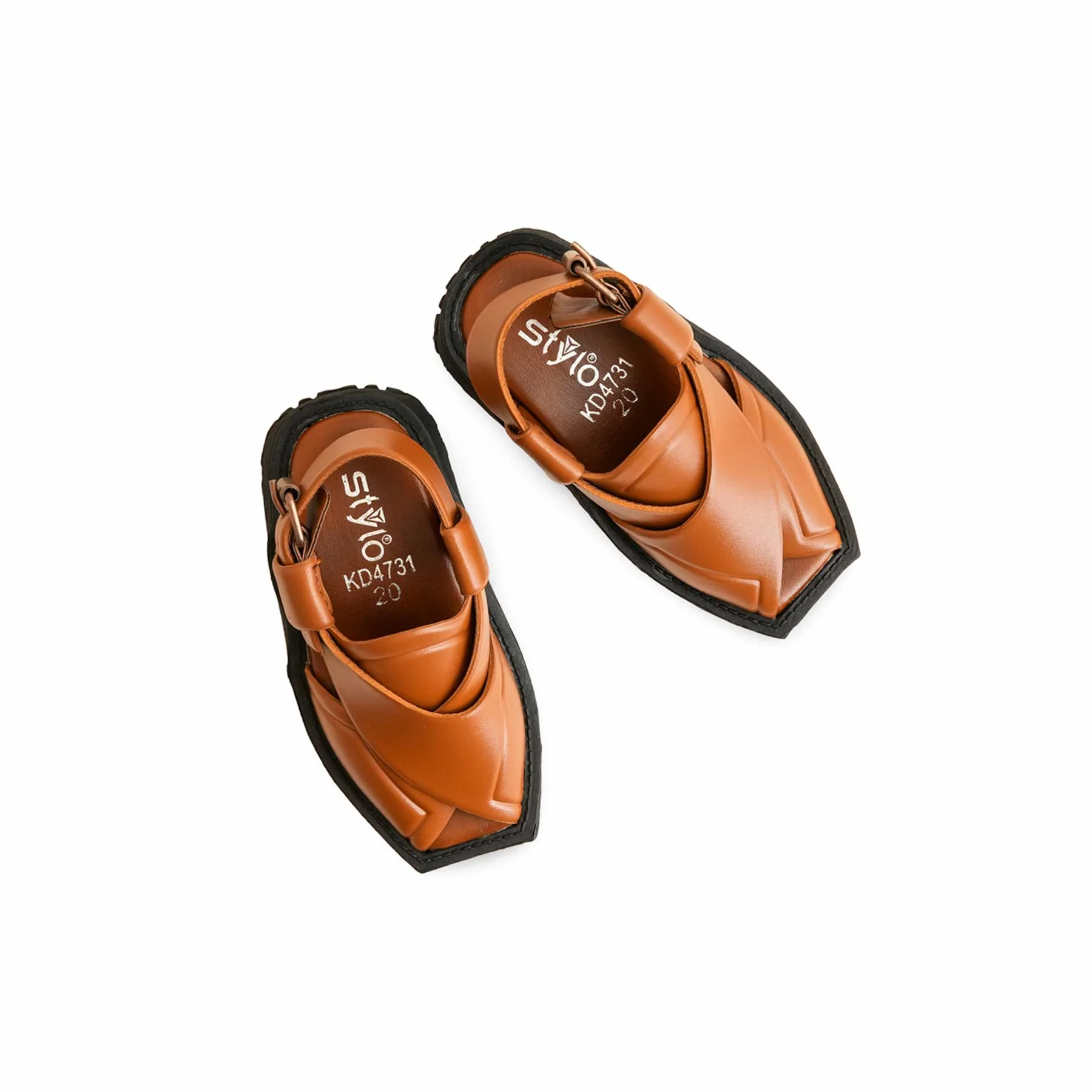 Boys Mustard Peshawari Chappal KD4731 - Image 5