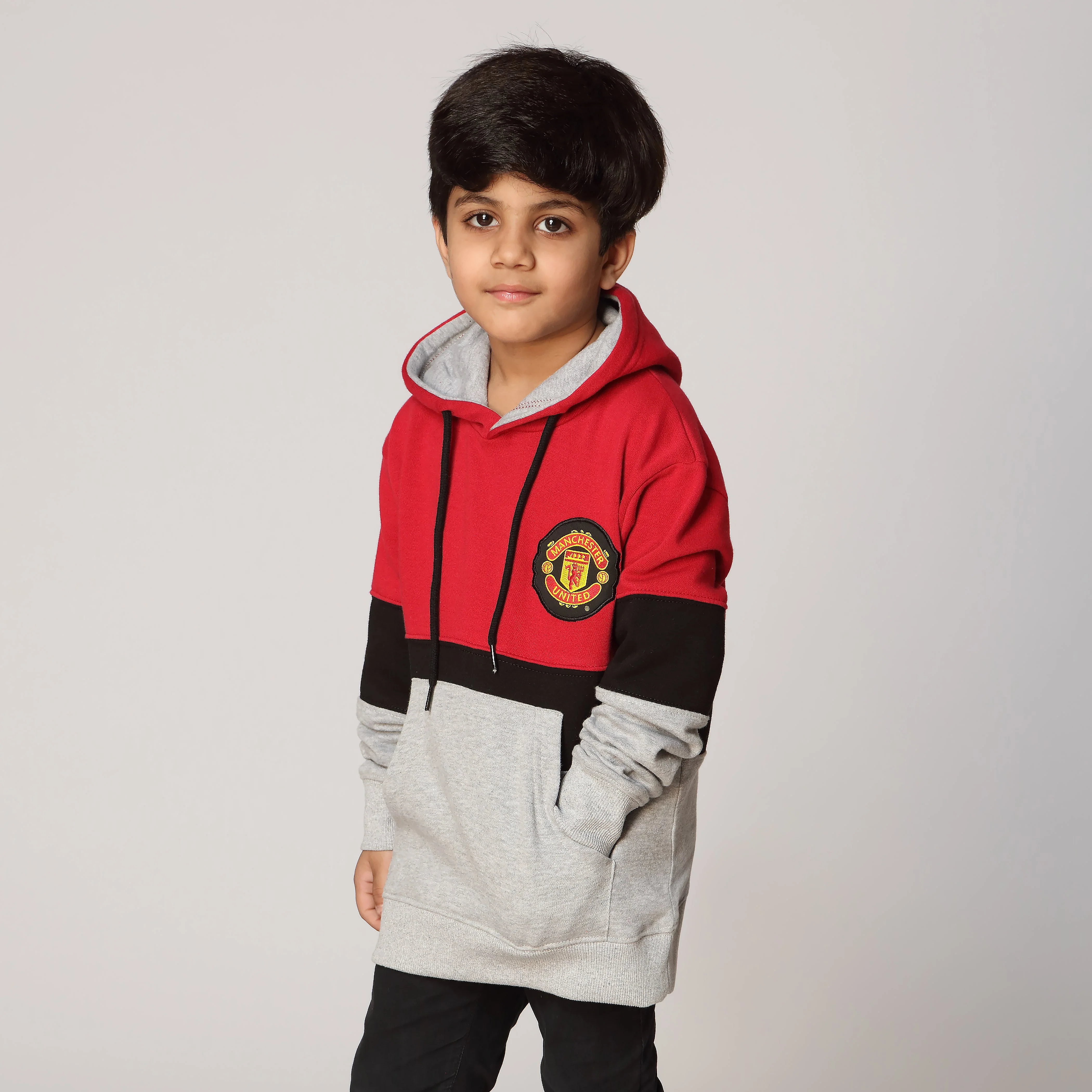 Boys Red Fleece Puller Hoodie PW2860 - Image 2