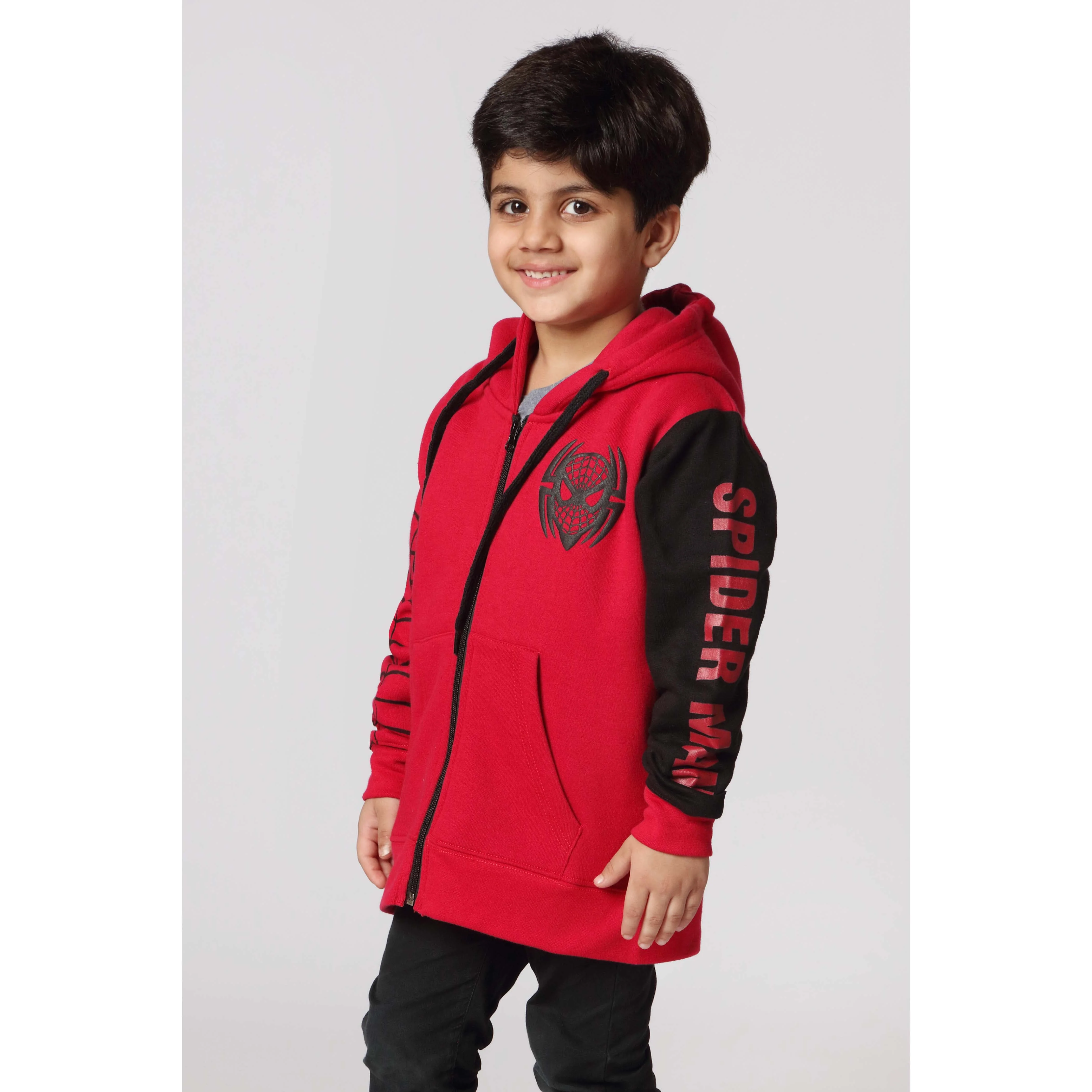 Boys Red Fleece Zipper Hoodie PW2866 - Image 2