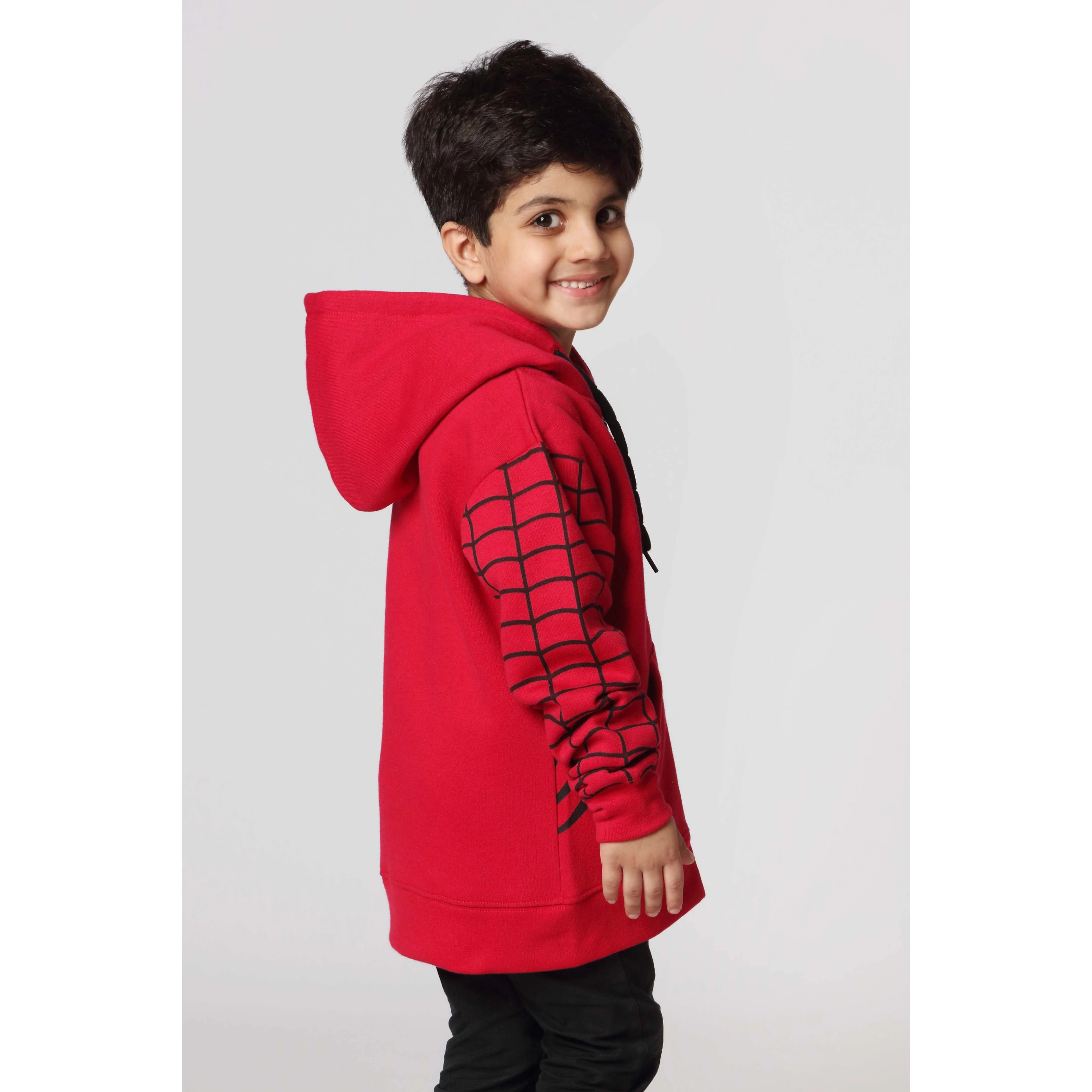 Boys Red Fleece Zipper Hoodie PW2866 - Image 3