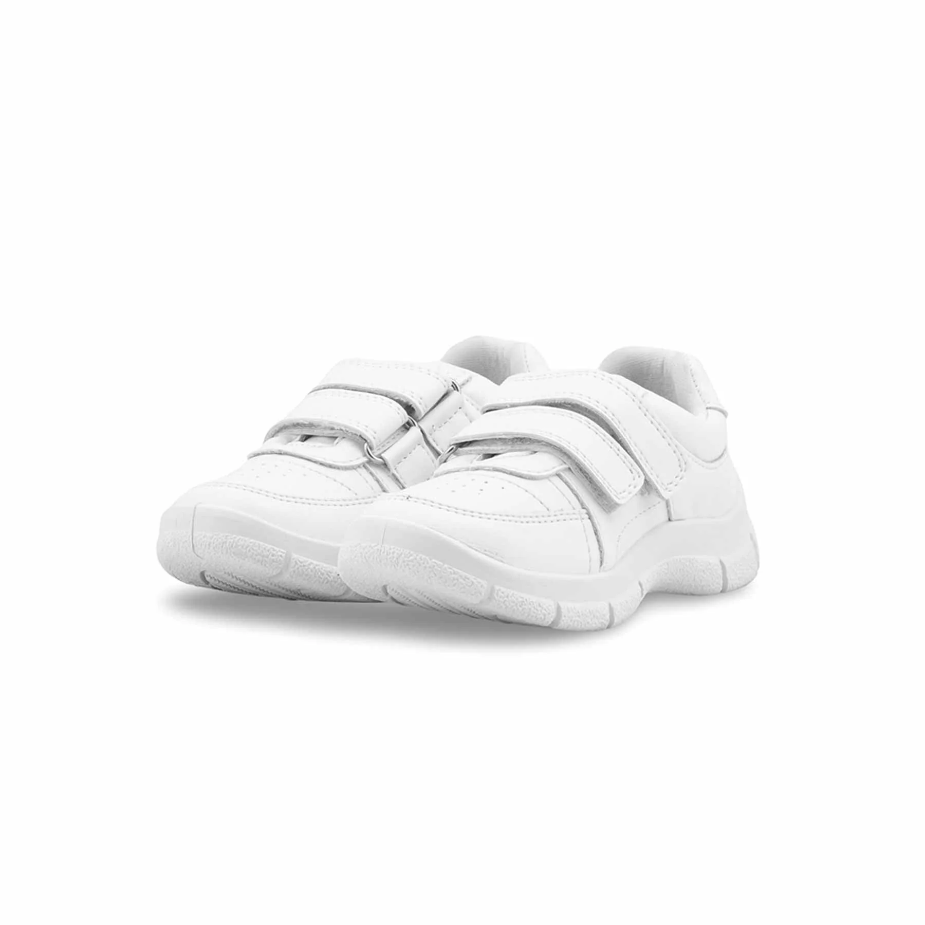 Boys White Dual Strap Schools Shoes WKS035 - Image 3