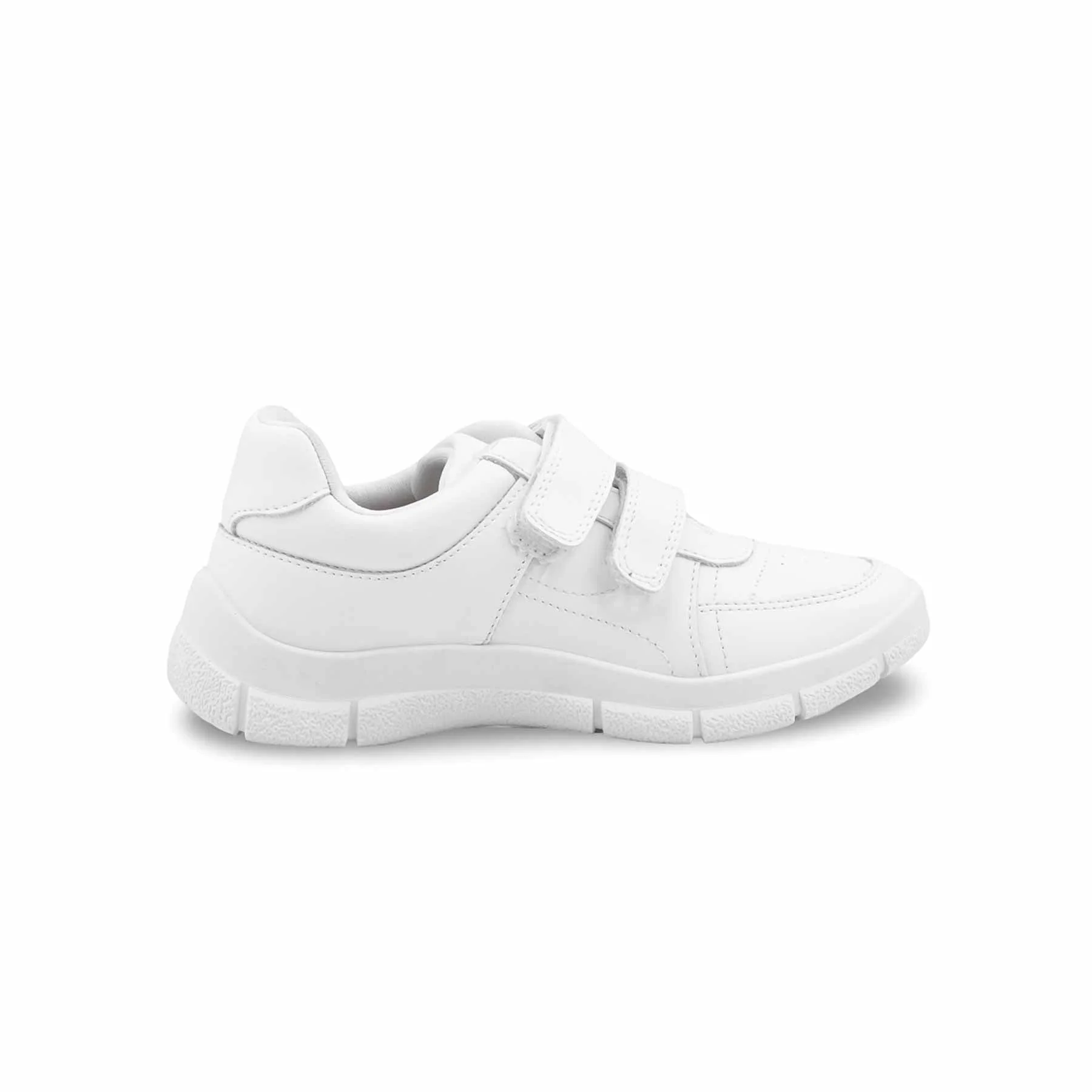 Boys White Dual Strap Schools Shoes WKS036 - Image 2