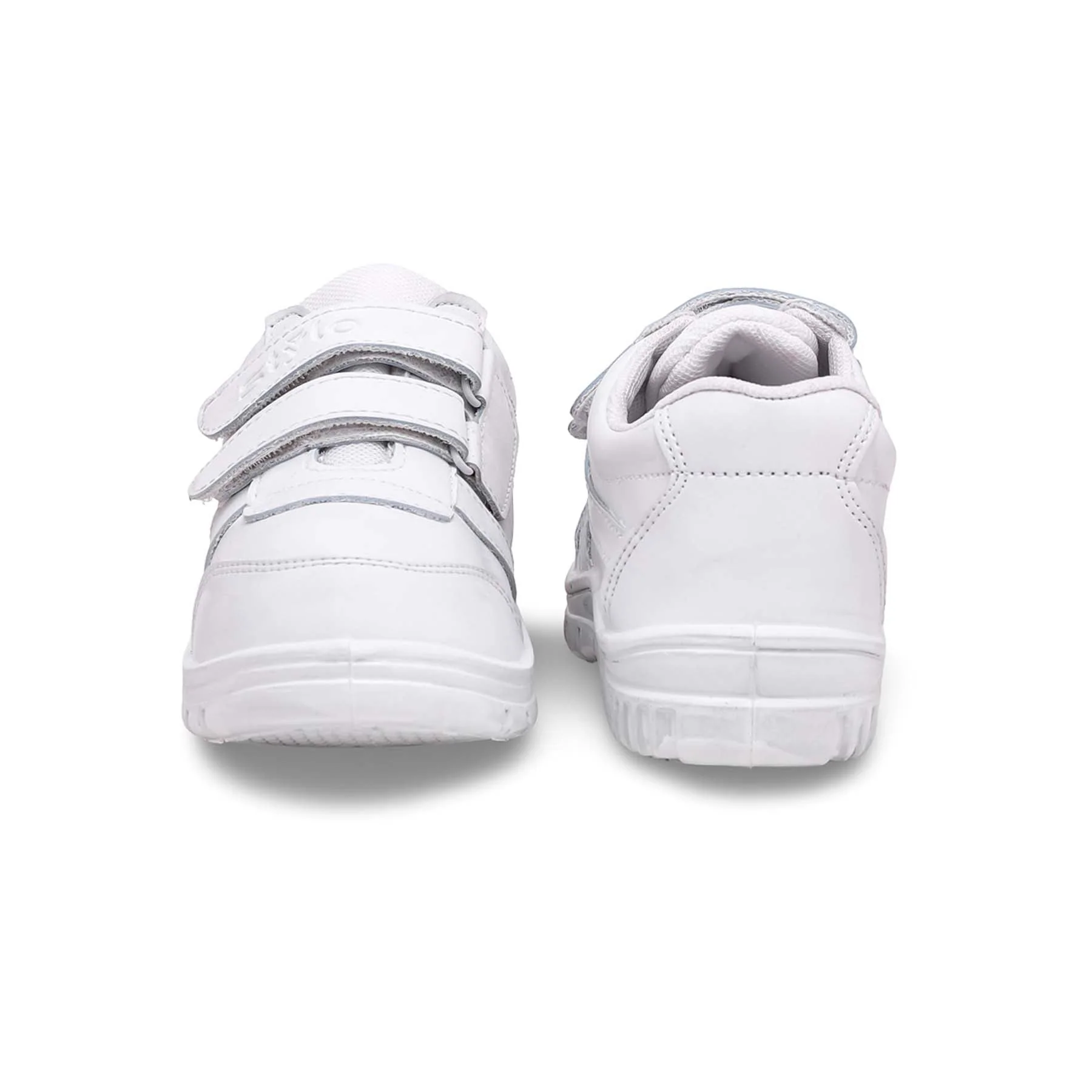 Boys White Velcro School Trainers SK1073 - Image 4