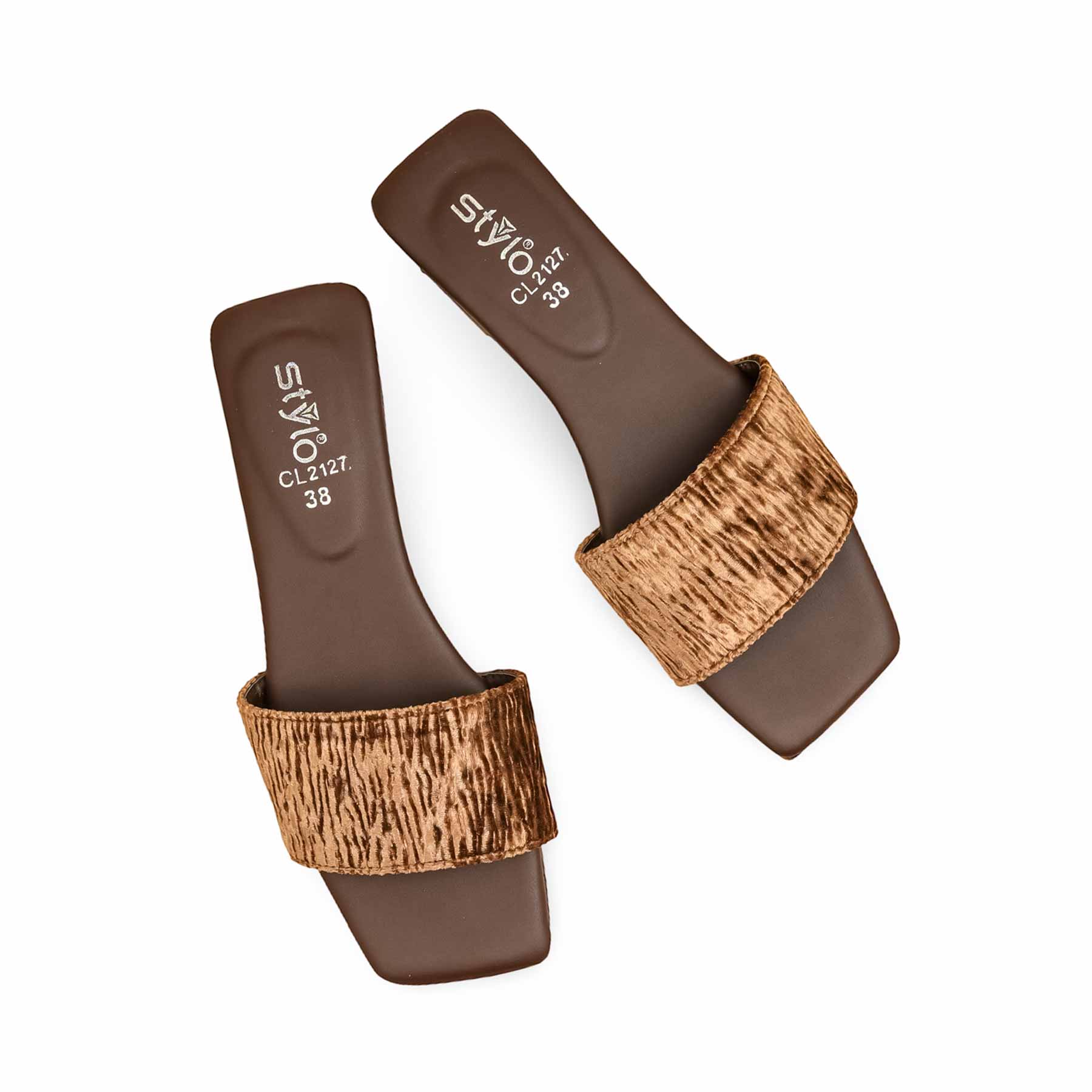 Brown Casual Slipper For Women CL2127 - Image 5