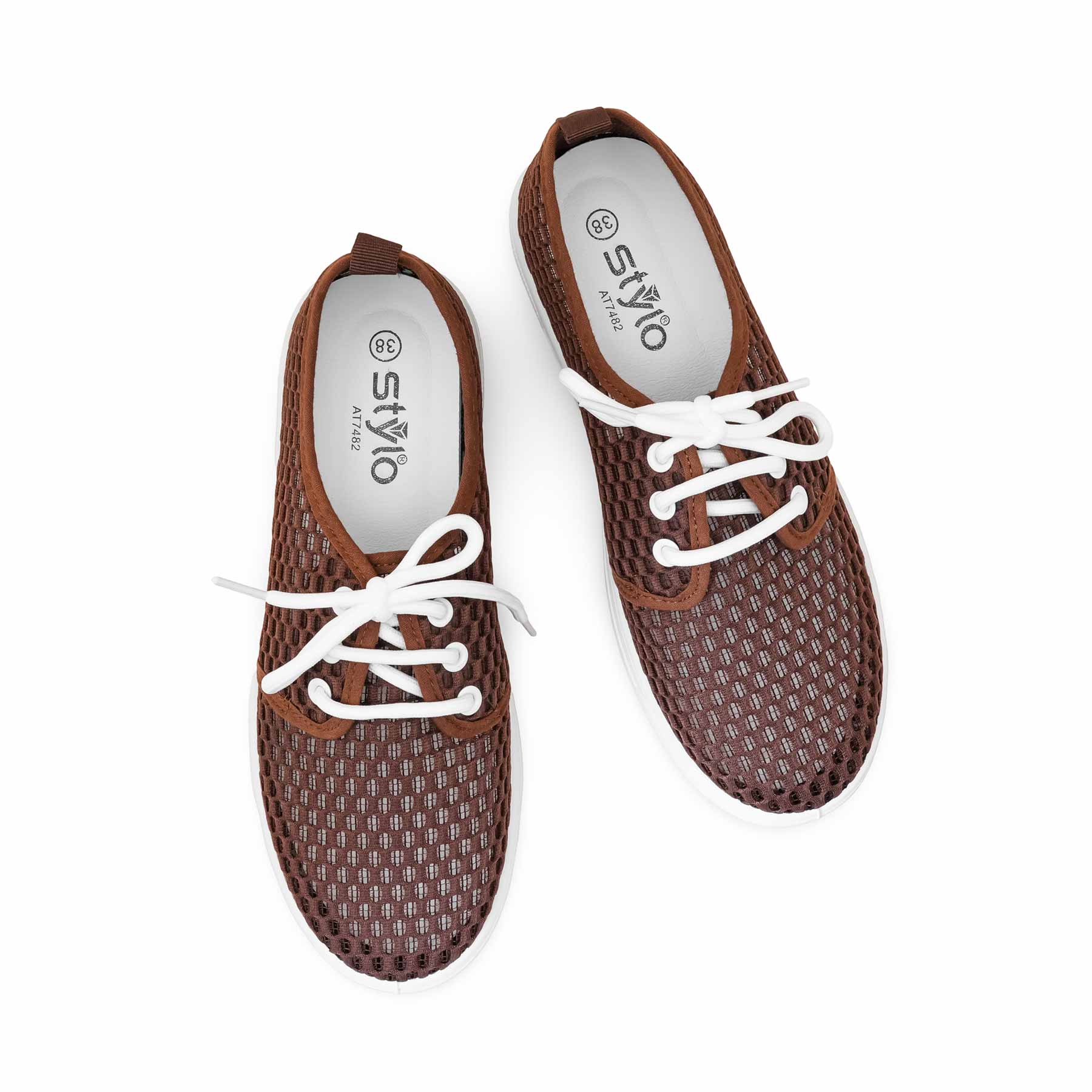Brown Casual Sneaker For Women AT7482 - Image 5