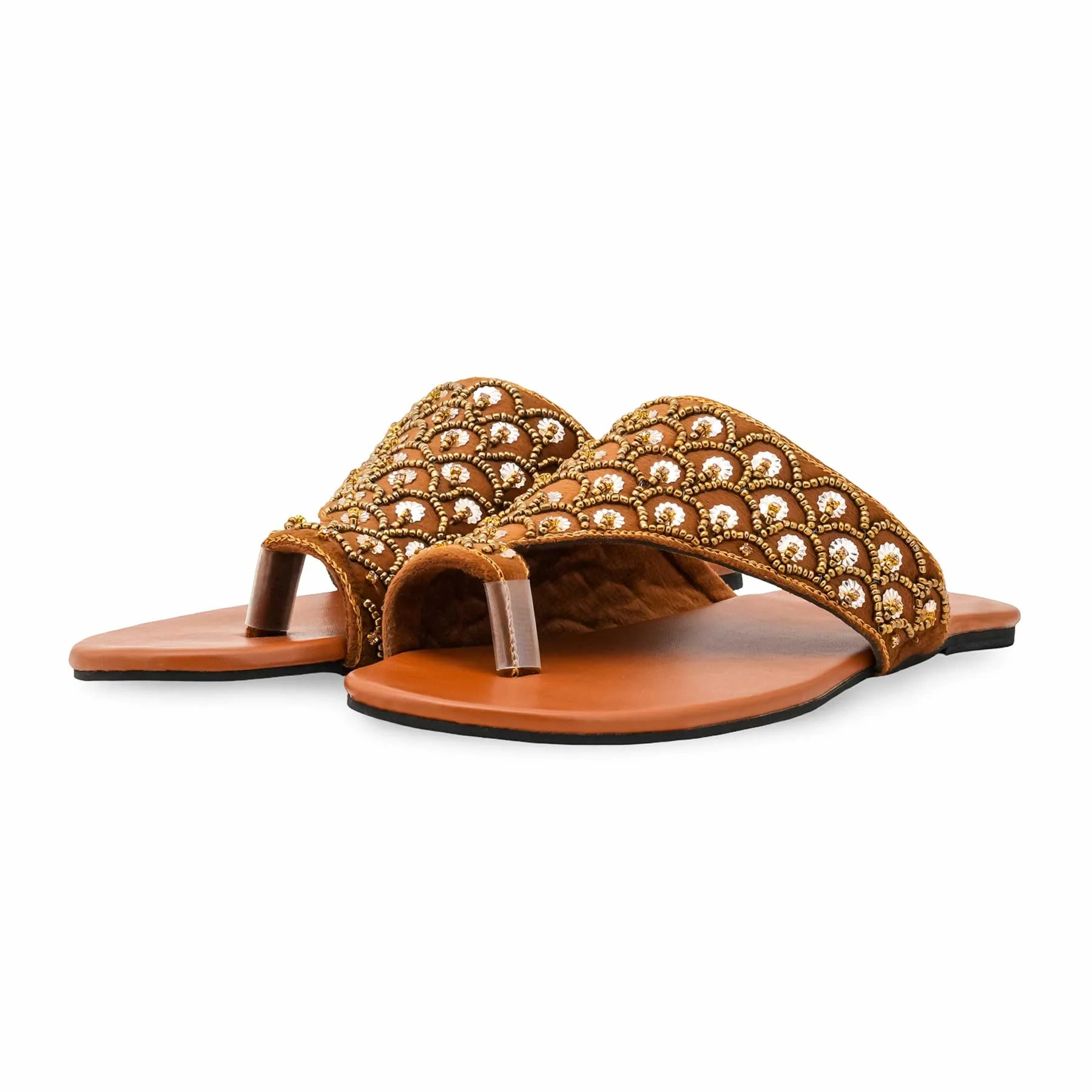 Brown Ethnic Chappal For Ladies EC0241 - Image 3