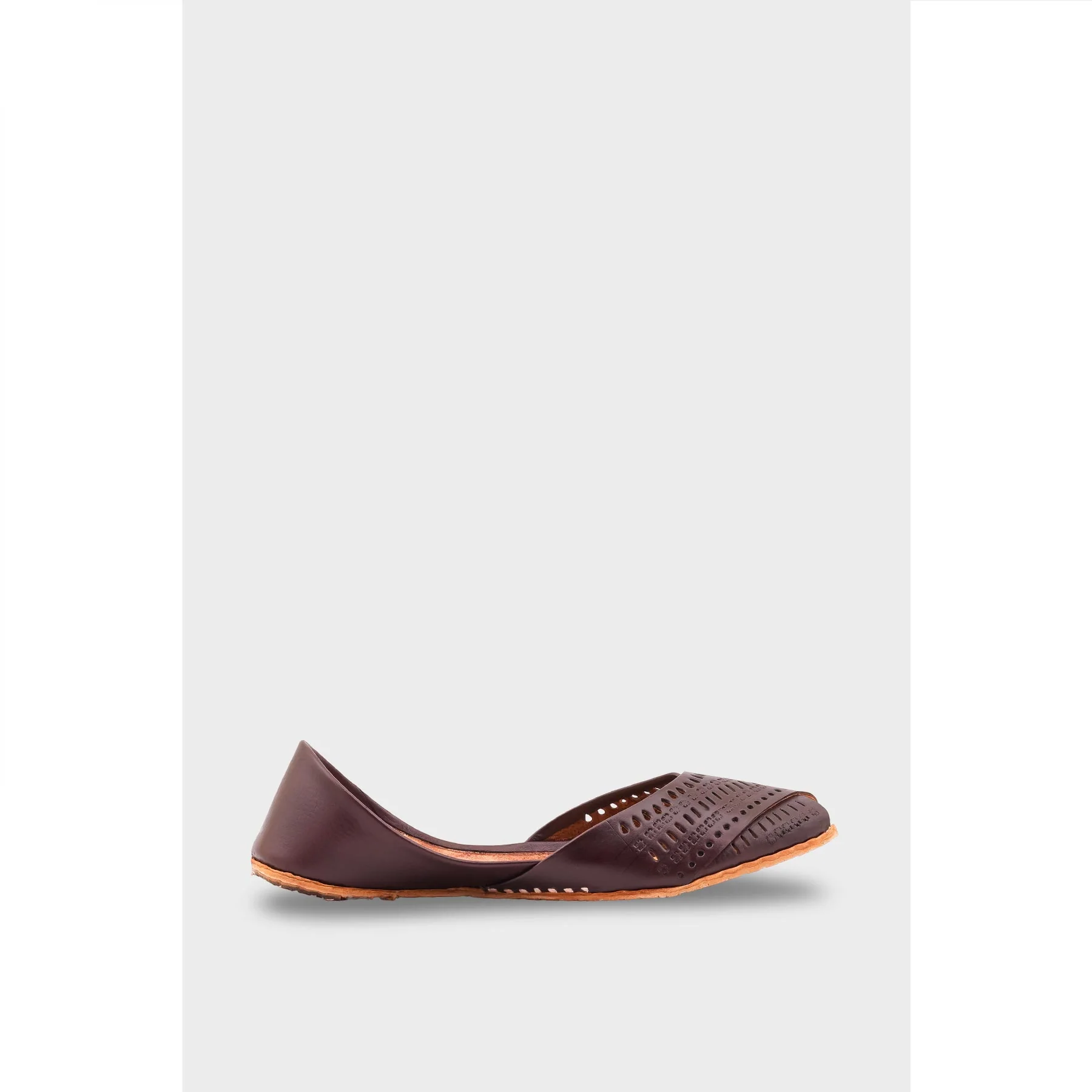 Brown Leather Khussa EC8639 - Image 2