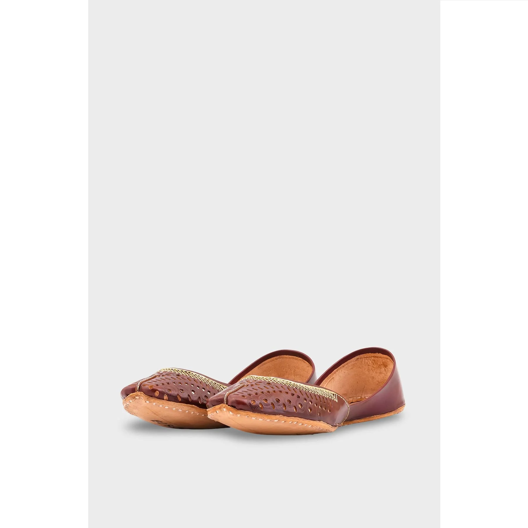 Brown Leather Khussa EC8640 - Image 3