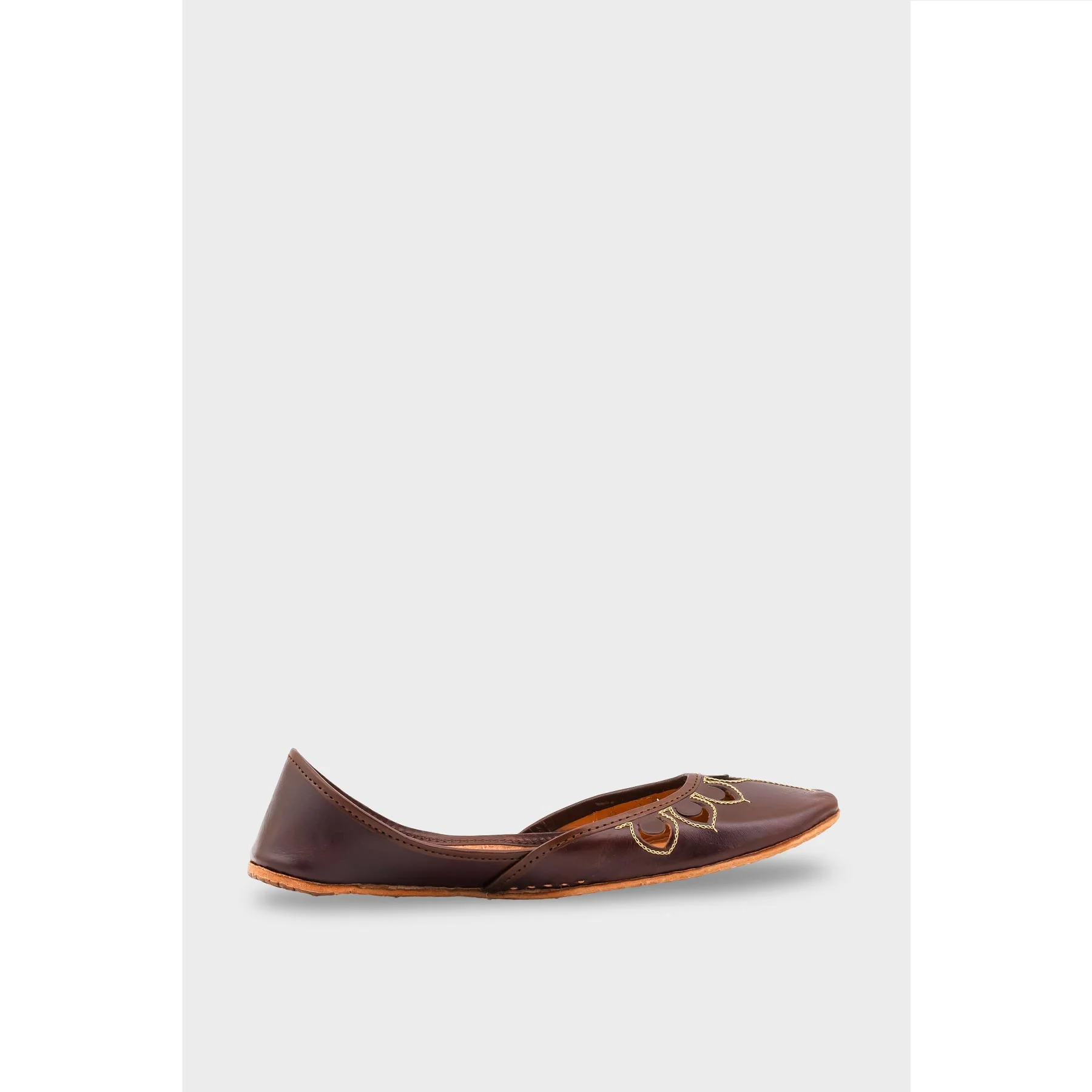 Brown Leather Khussa EC8641 - Image 2