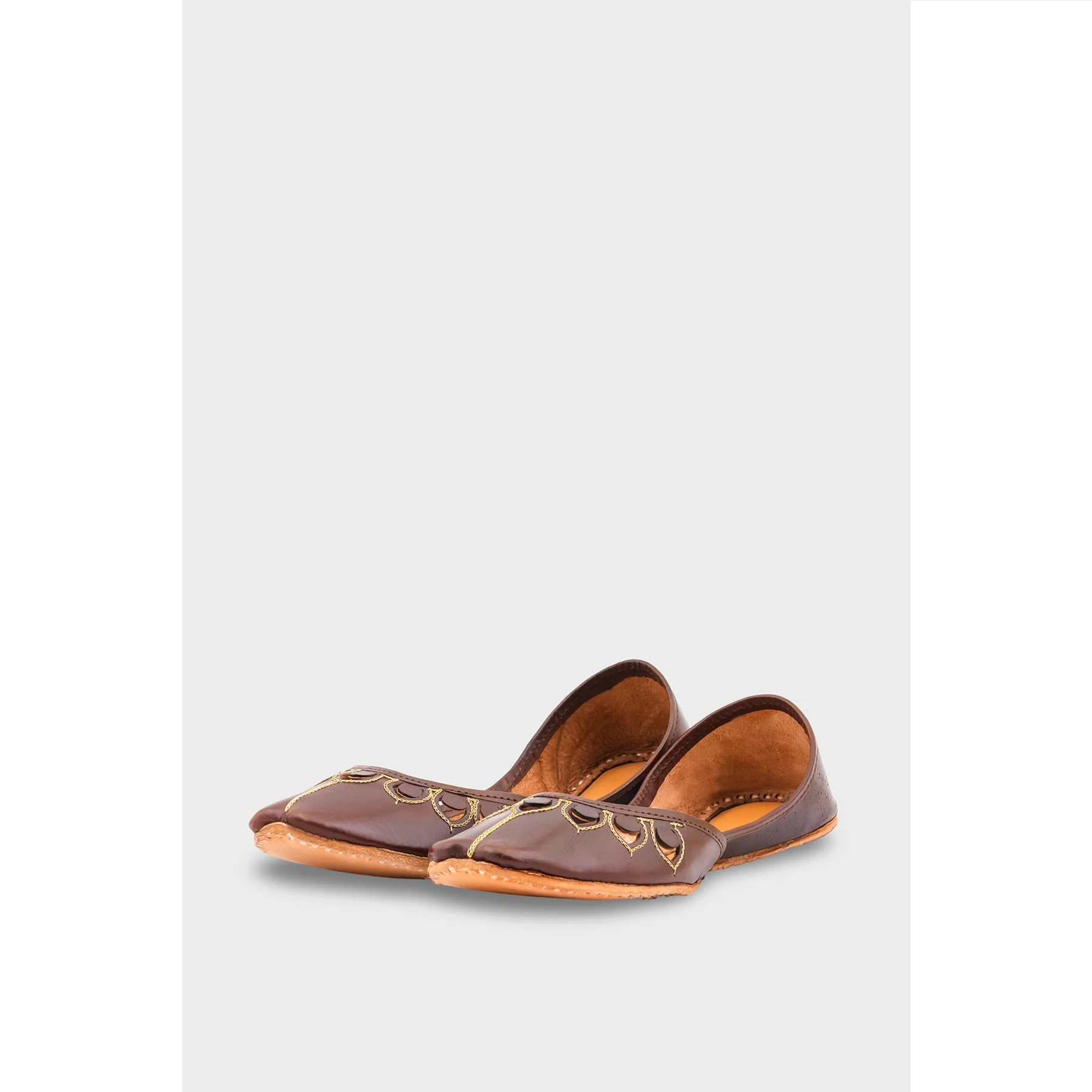 Brown Leather Khussa EC8641 - Image 3