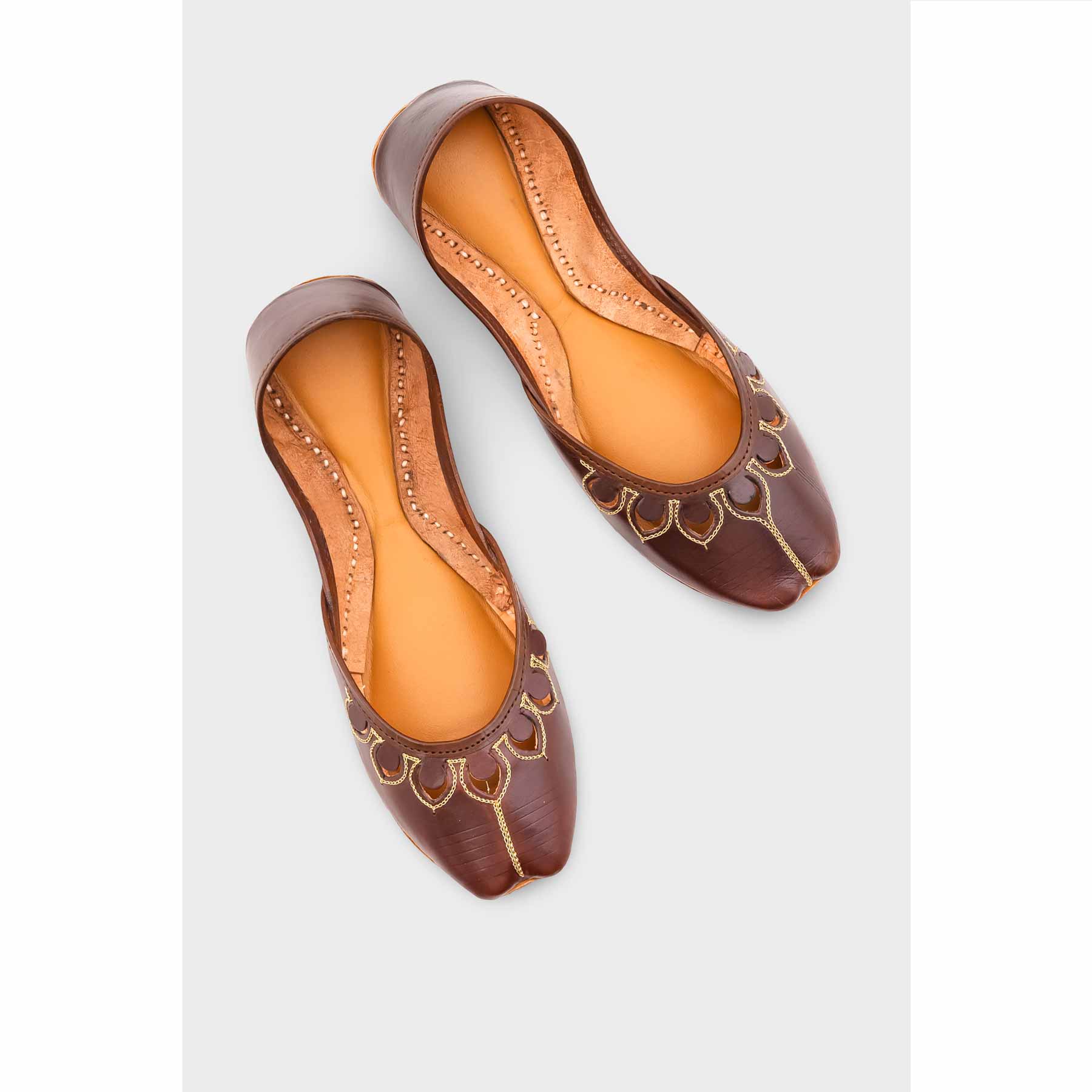 Brown Leather Khussa EC8641 - Image 5