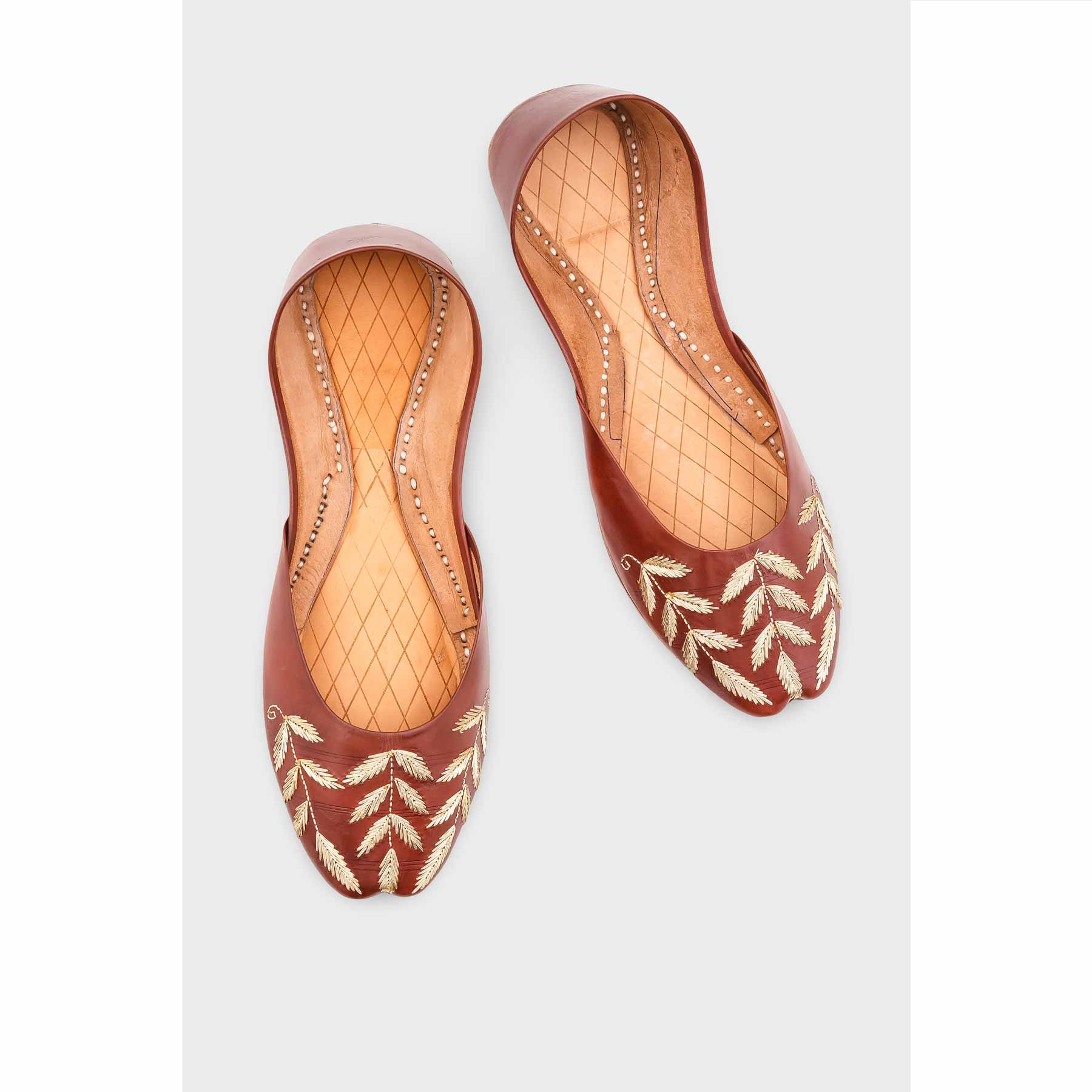 Brown Leather Khussa EC8659 - Image 5