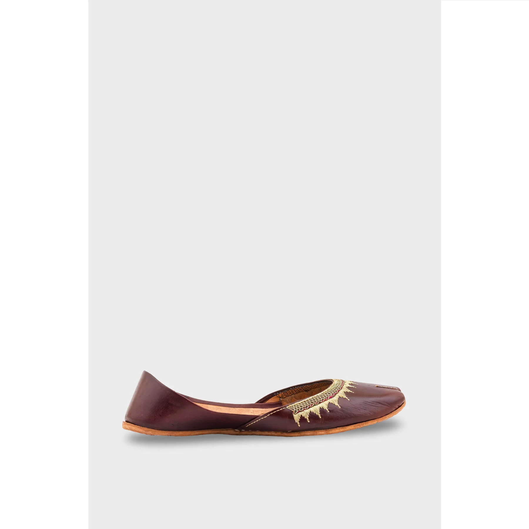 Brown Leather Khussa EC8660 - Image 2