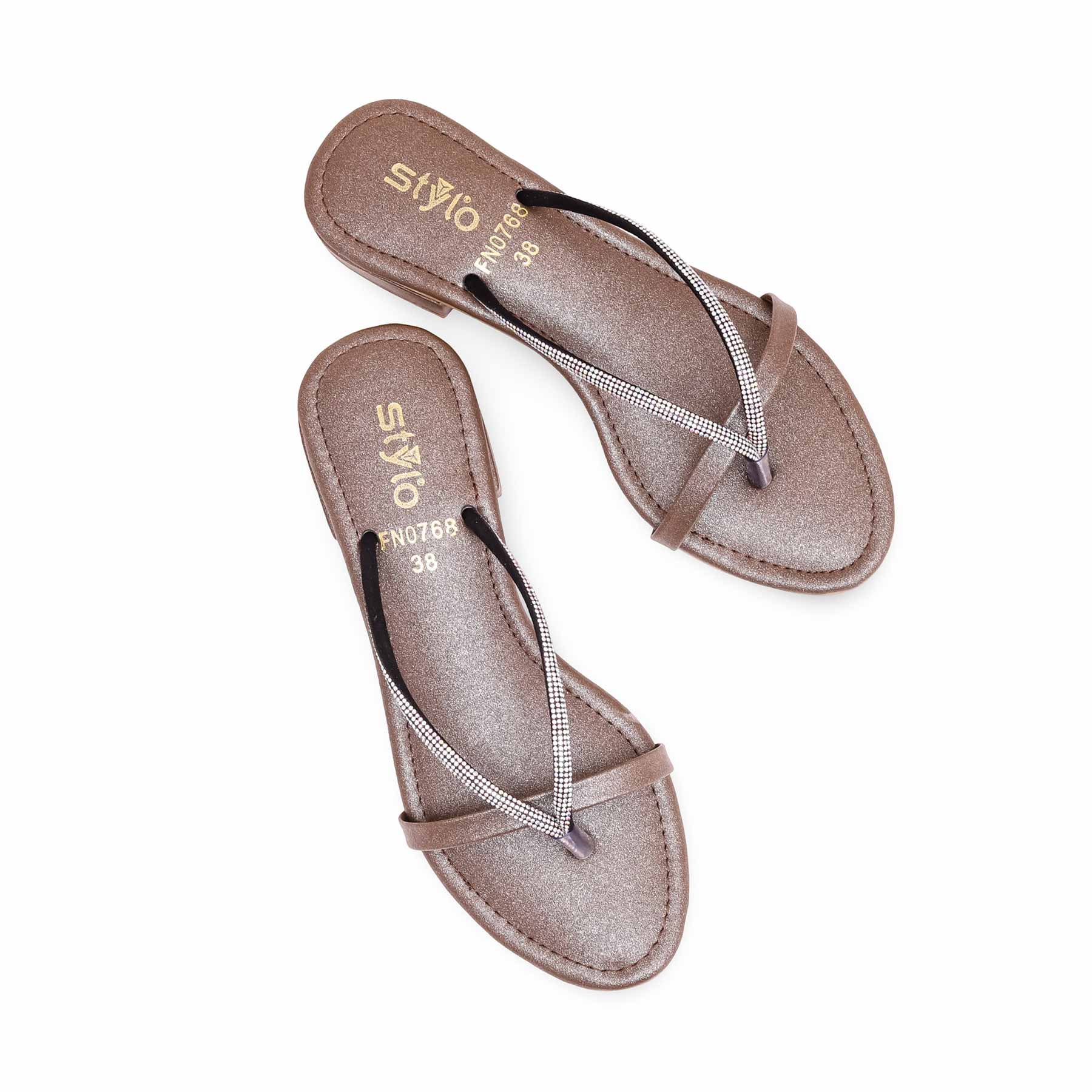 Brown Fancy Chappal FN0768 - Image 4