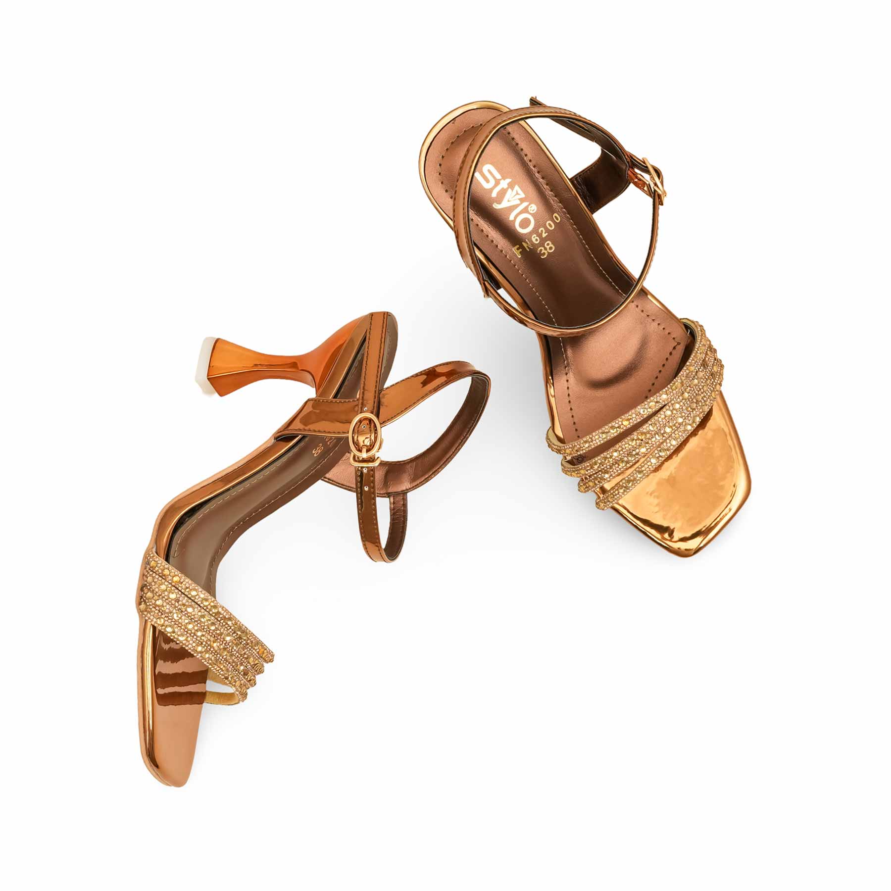 Brown Fancy Sandal For Women FN6200 - Image 5