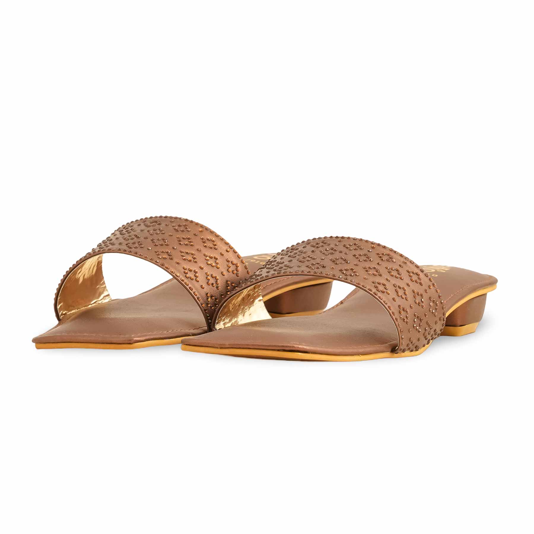 Brown Fancy Slipper For Ladies FN7910 - Image 4