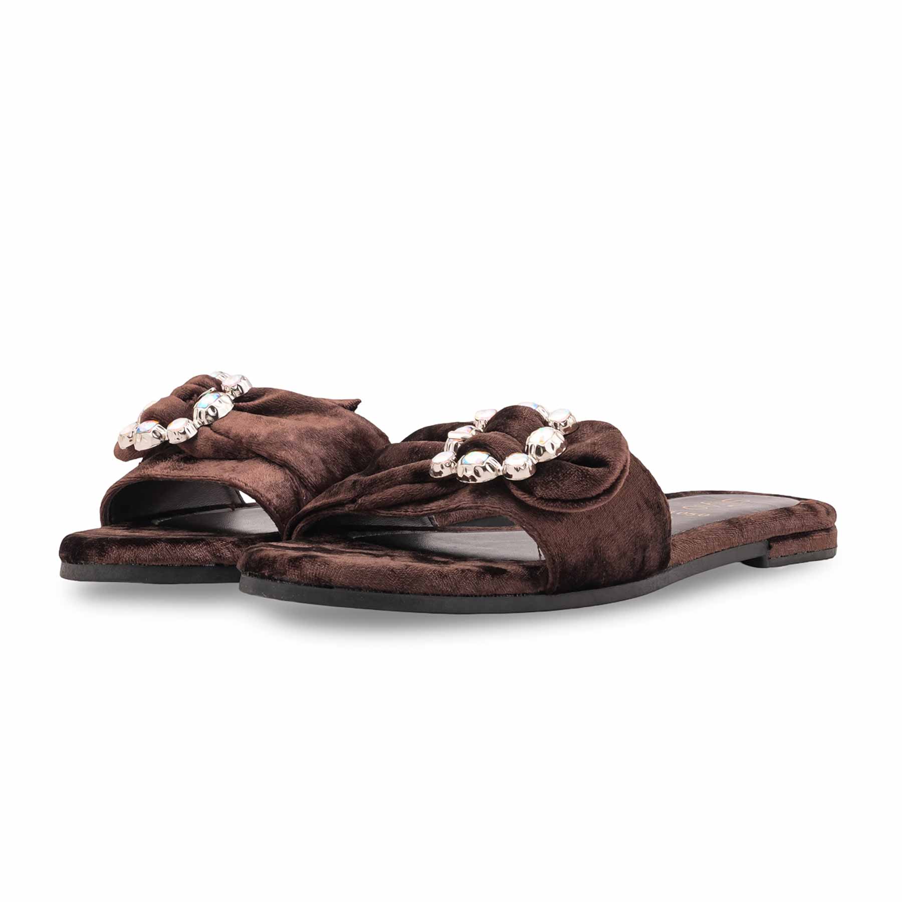Brown Fancy Slipper For Women FN8050 - Image 3