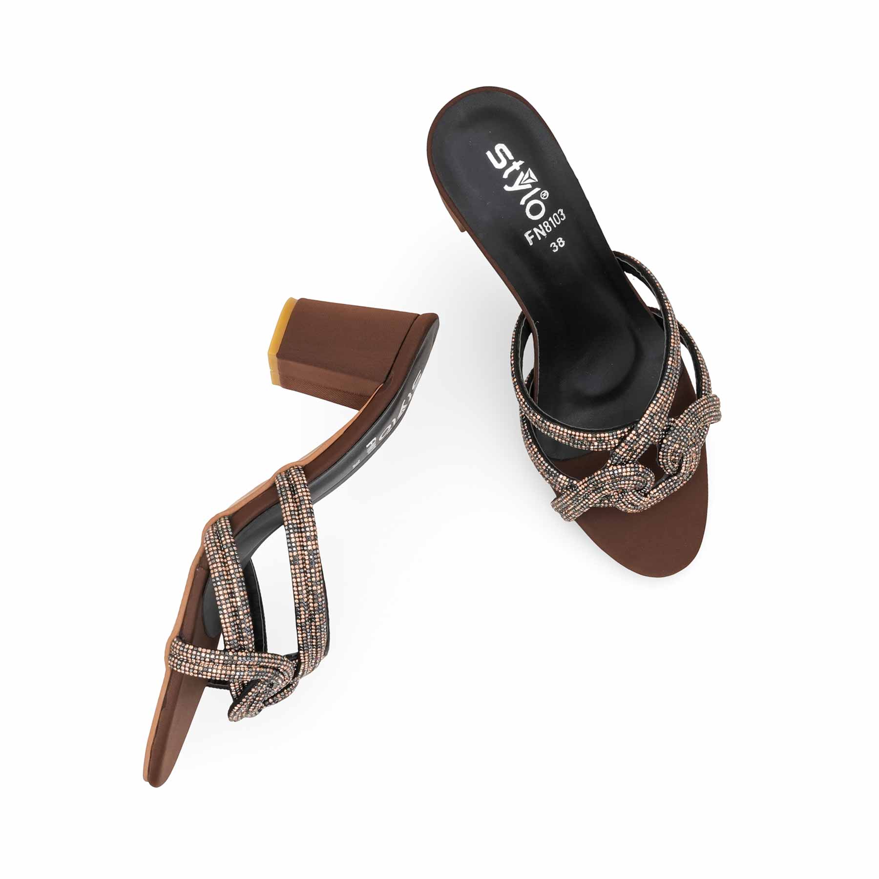 Brown Fancy Slipper For Women FN8103 - Image 5