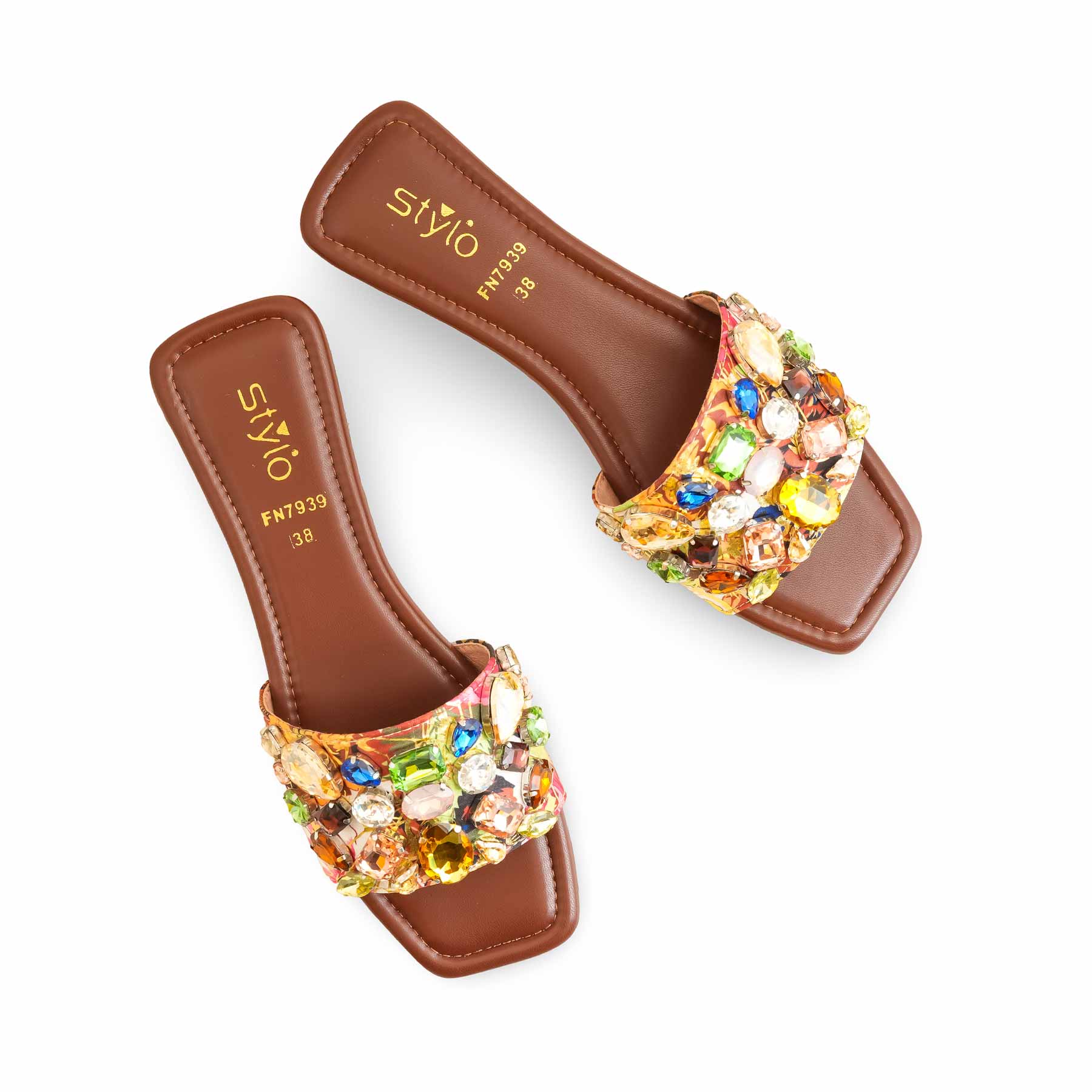 Brown Fancy Women Slipper FN7939 - Image 5