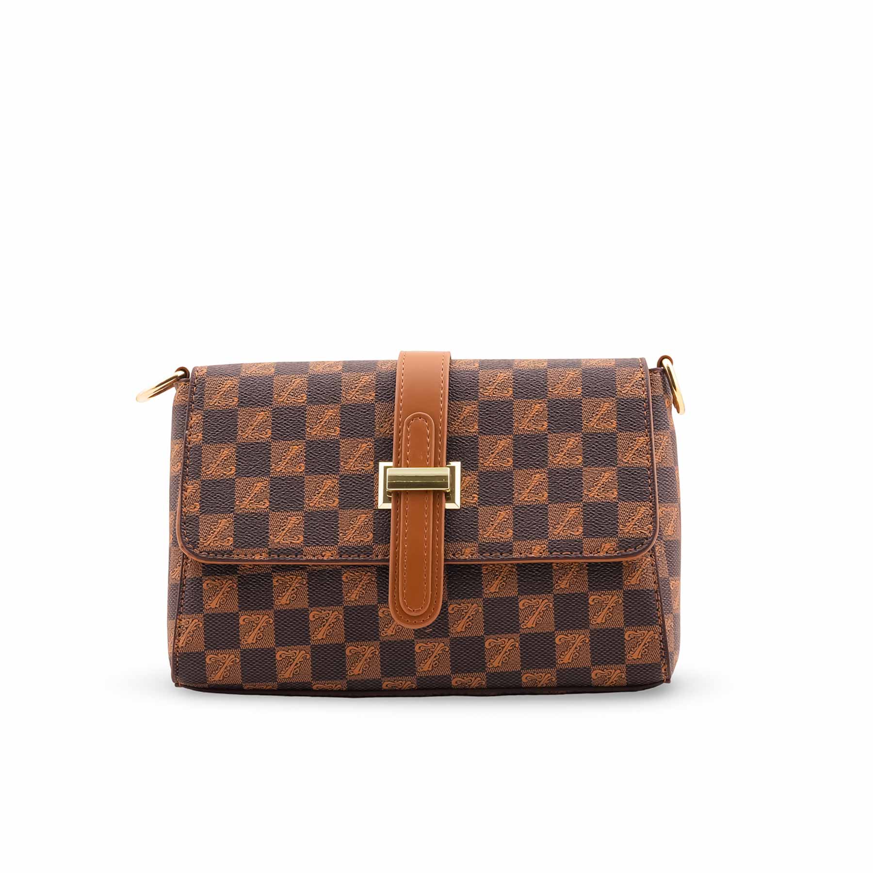 Brown Formal Shoulder Bag For Ladies P36417 - Image 2