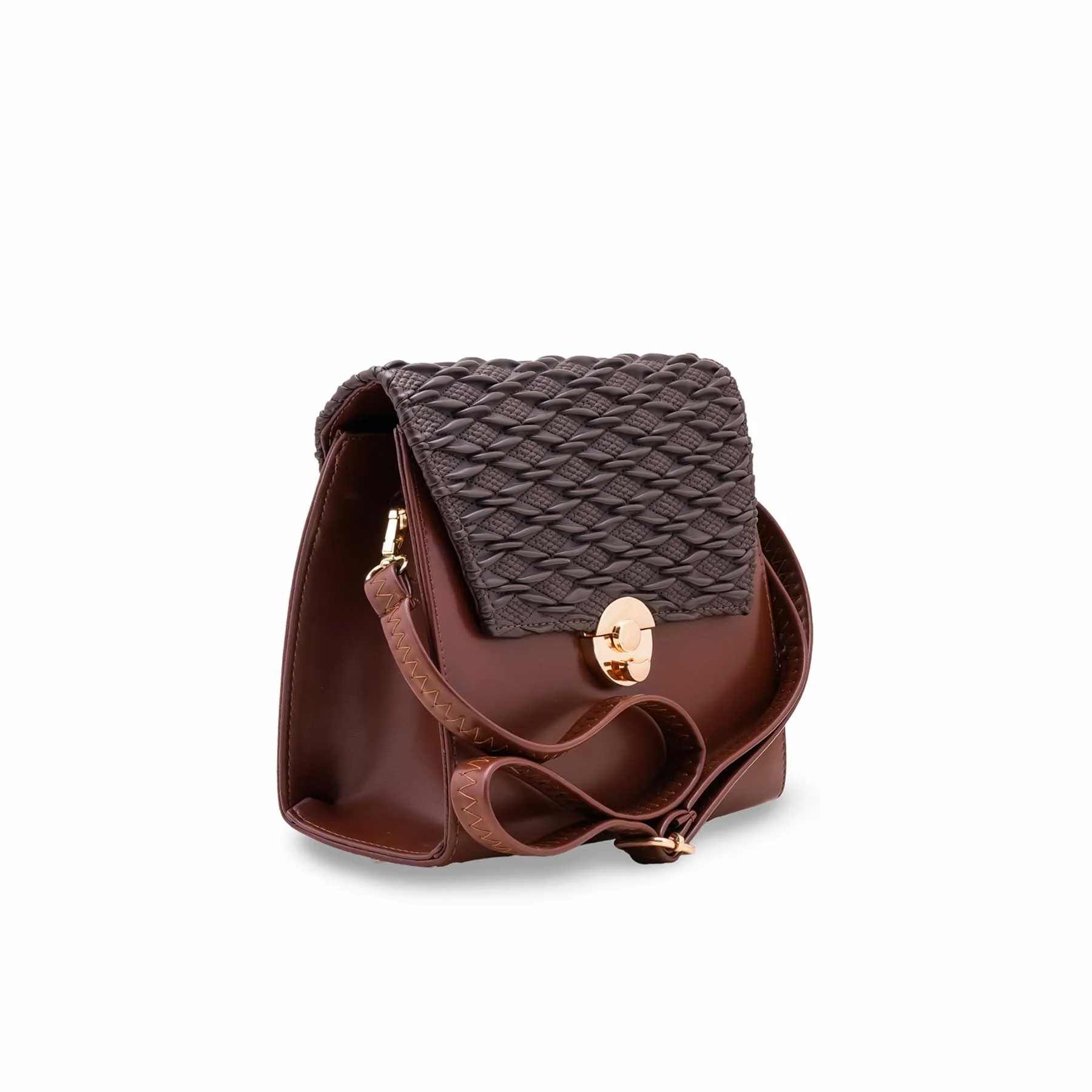 Brown Formal Shoulder Bag For Ladies P55857 - Image 3