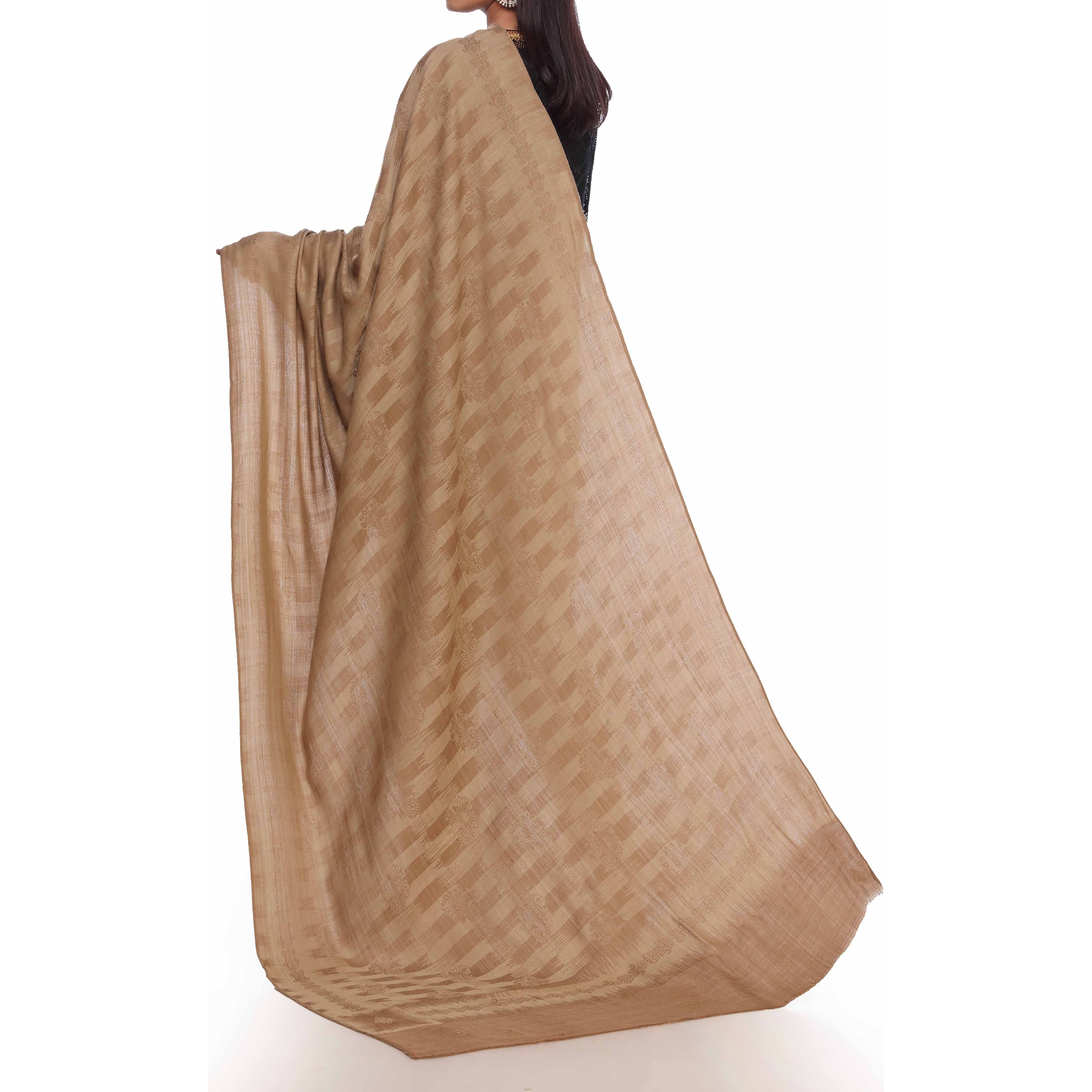 Brown Jacquard Shawl PW2715 - Image 3