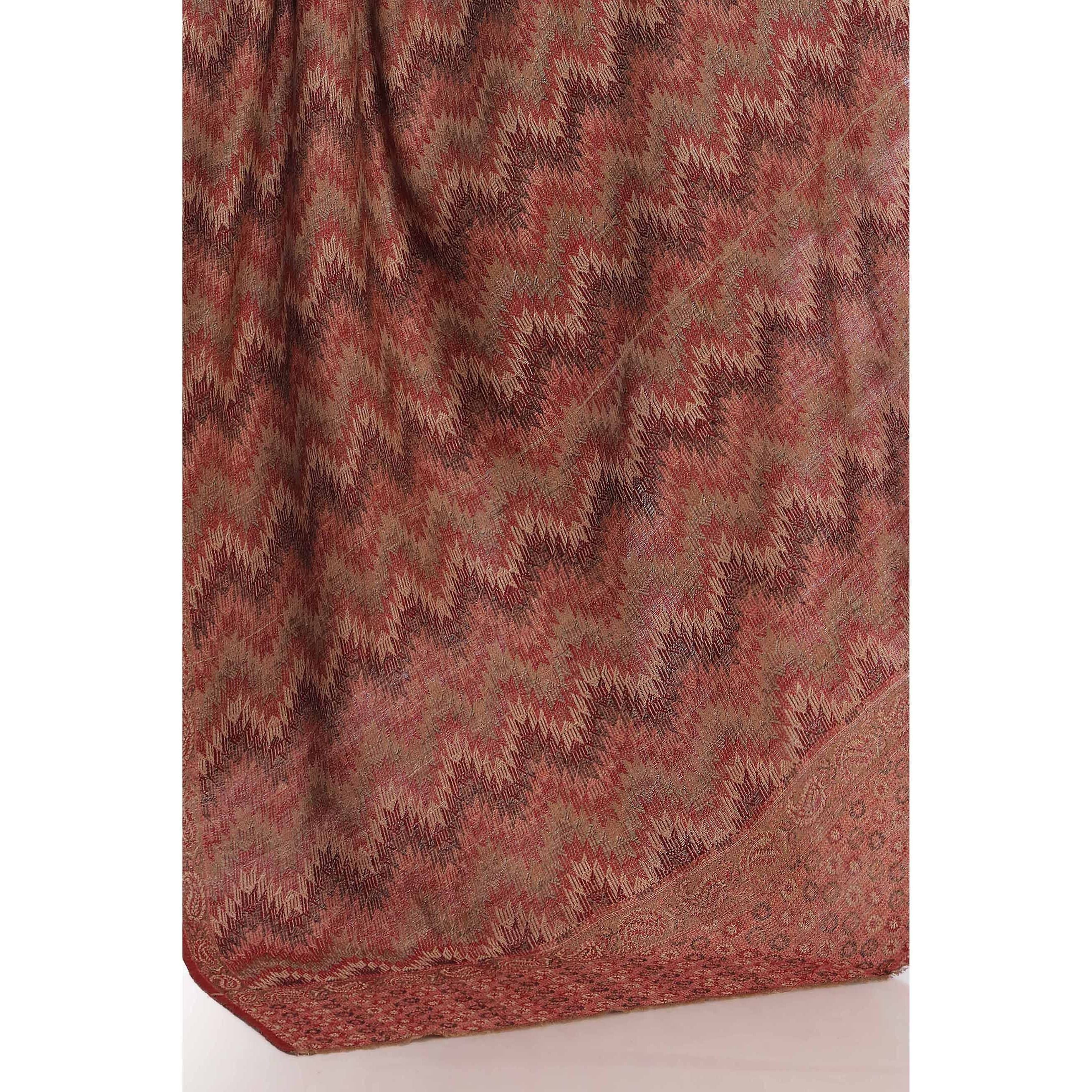 Brown Jacquard Shawl PW2725 - Image 2