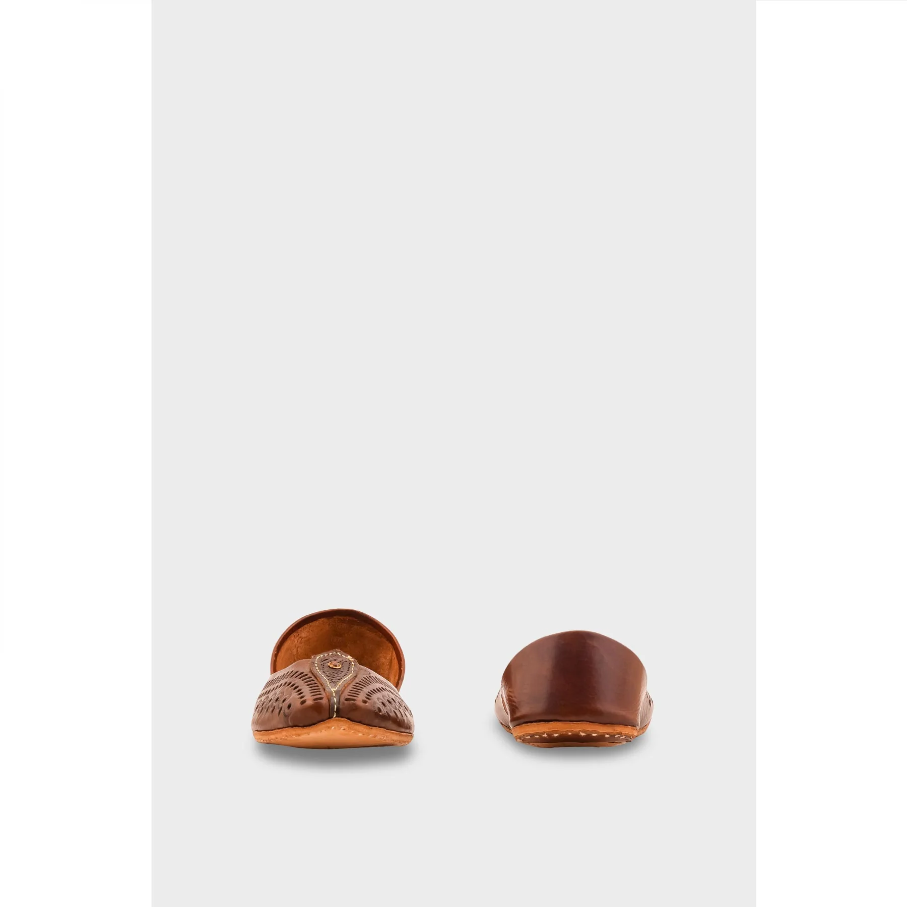 Brown Leather Khussa For Women EC8710 - Image 5