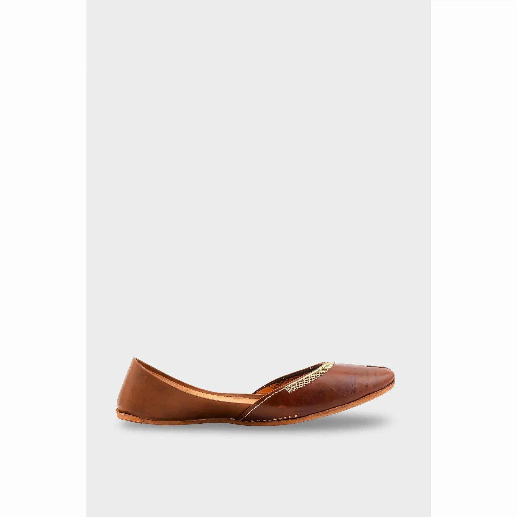Brown Leather Khussa For Women EC8712 - Image 2
