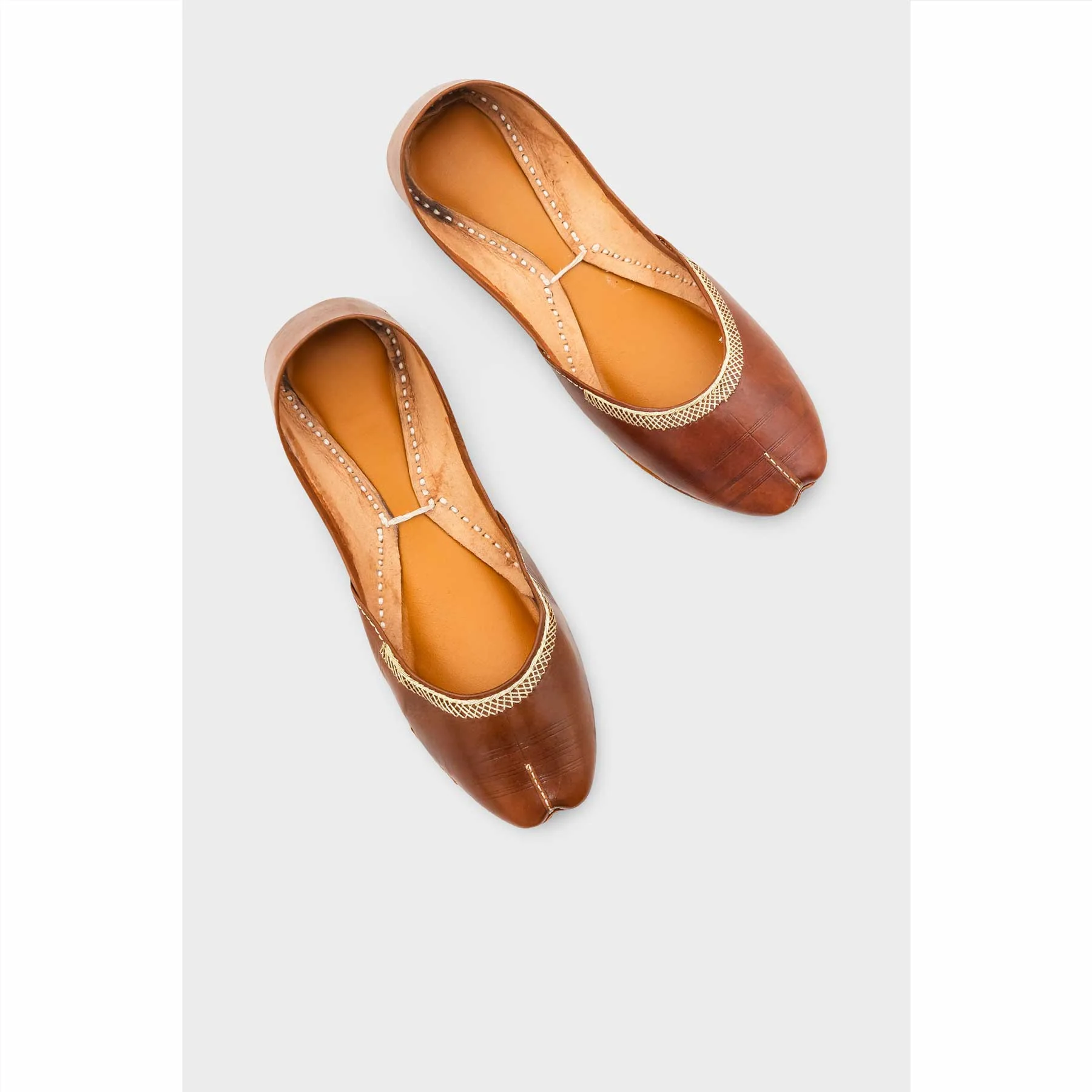Brown Leather Khussa For Women EC8712 - Image 5