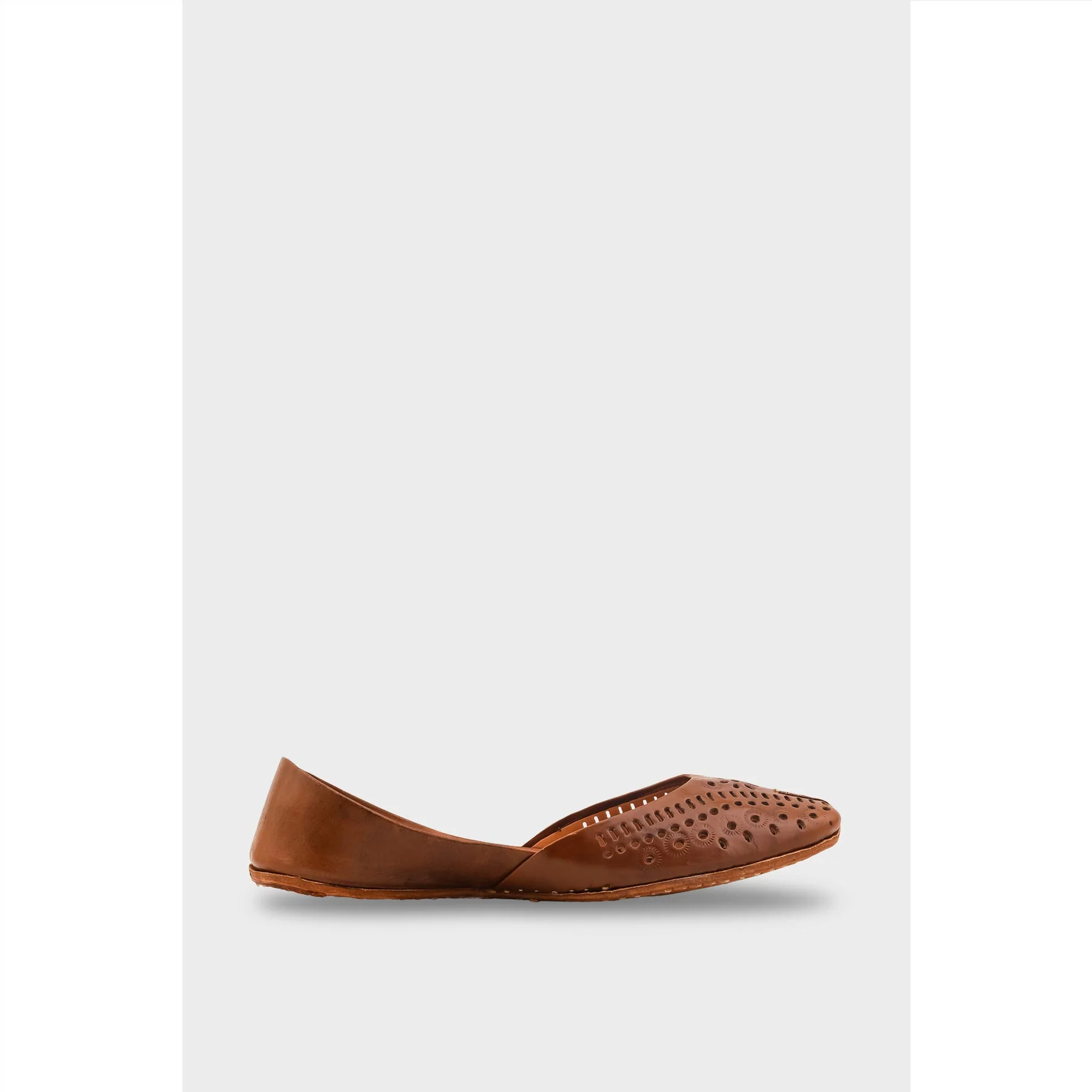 Brown Leather Khussa For Women EC8713 - Image 2