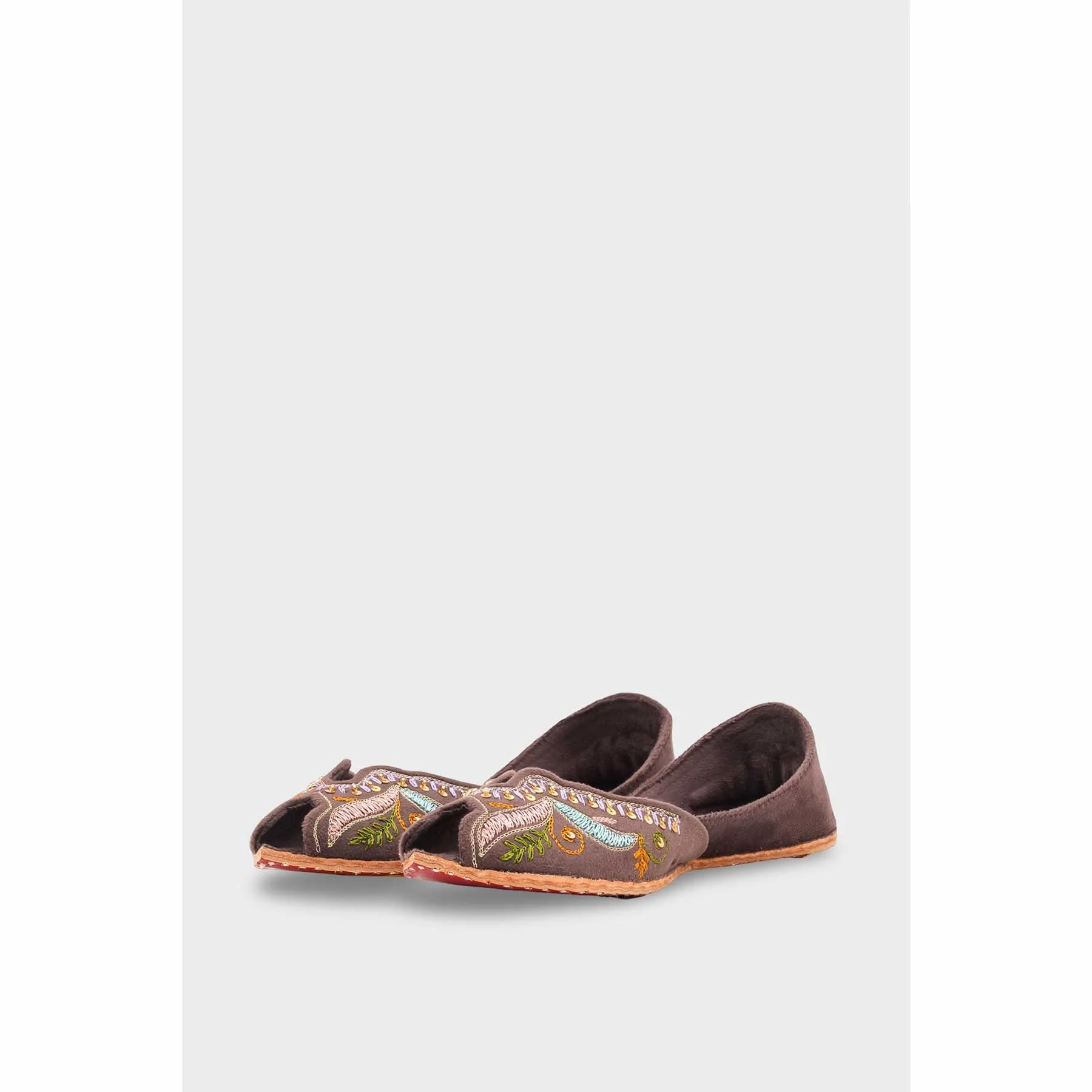 Brown Leather Khussa For Women EC8764 - Image 4
