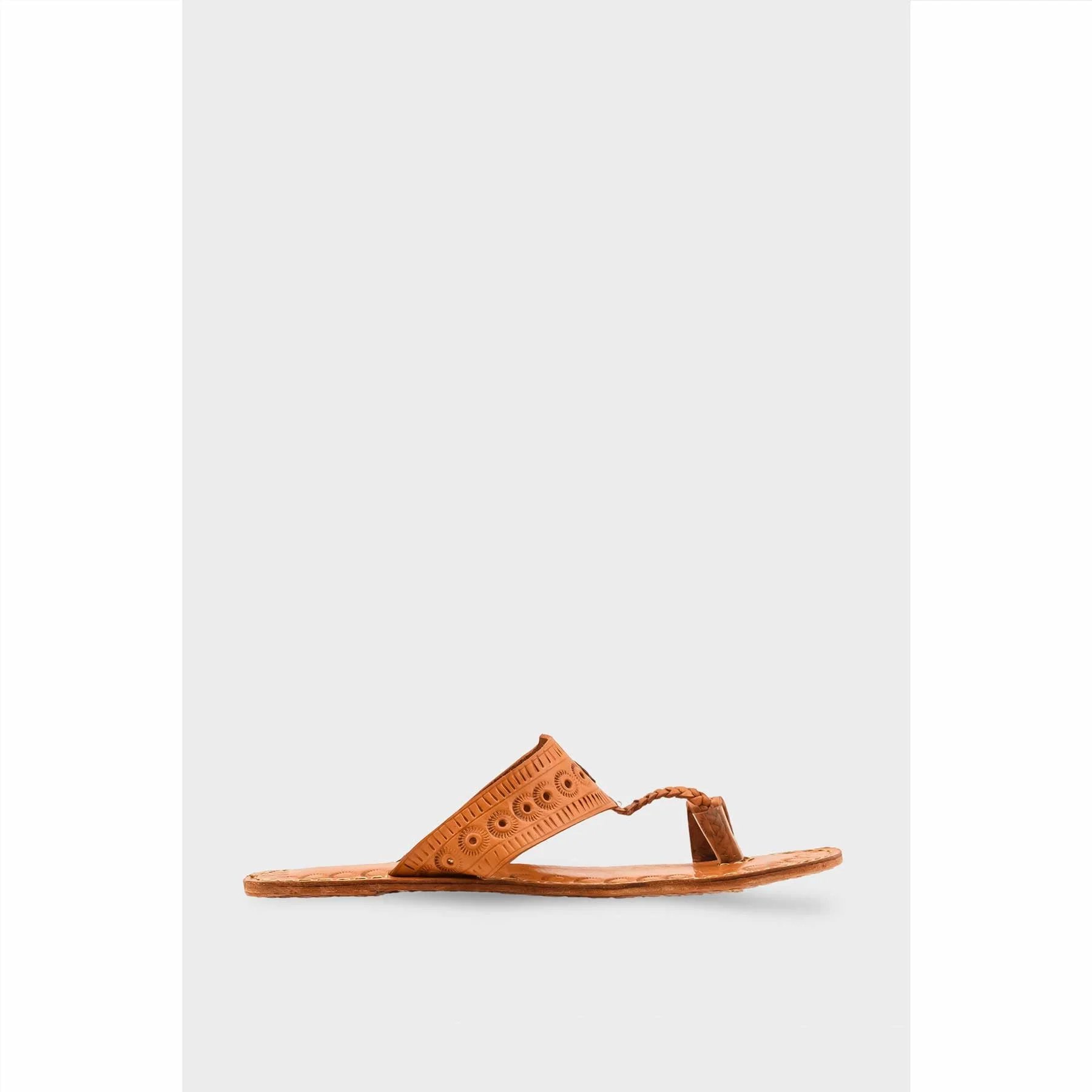 Brown Leather Kolapori For Women EC0262 - Image 2