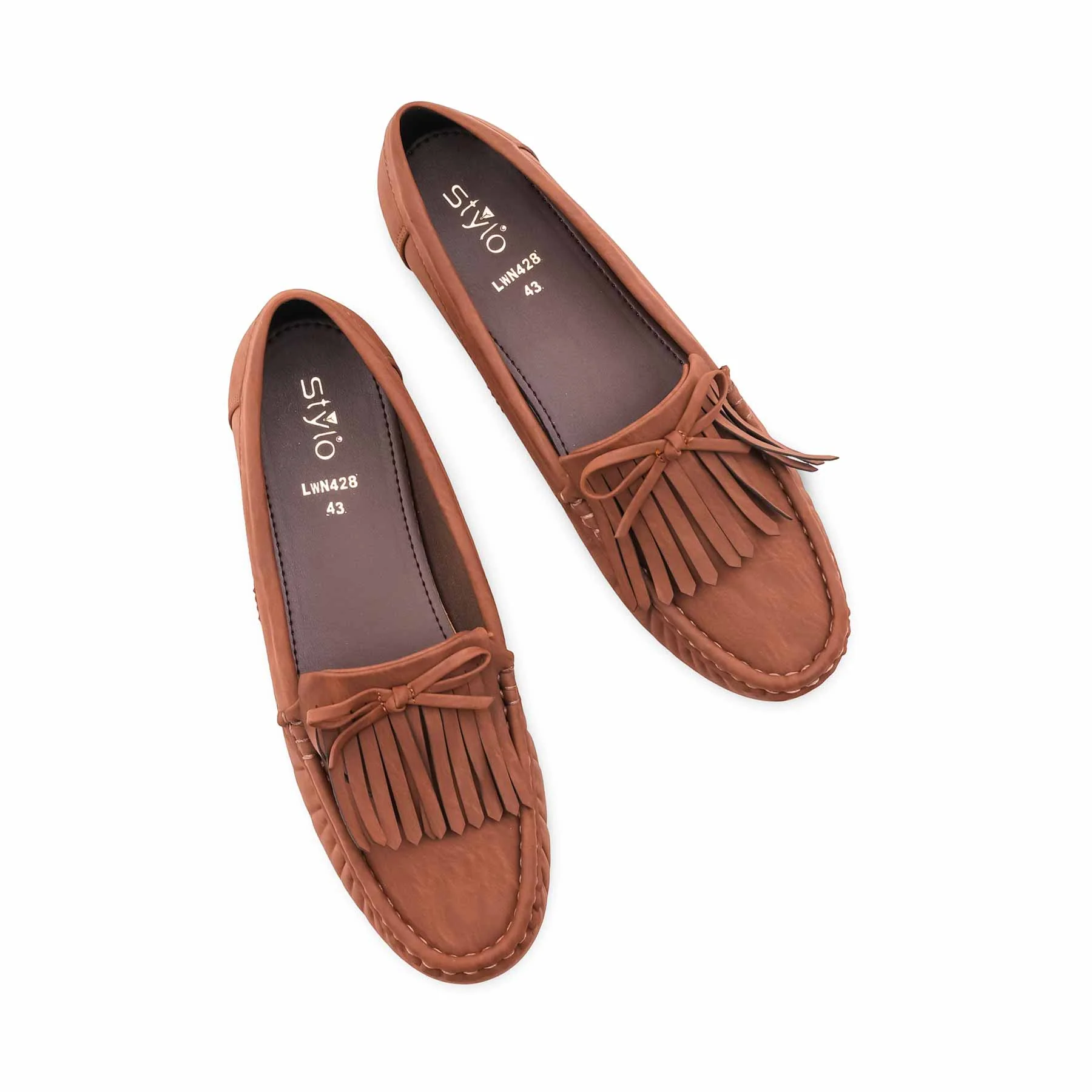 Brown Moccasin For Ladies LWN428 - Image 5