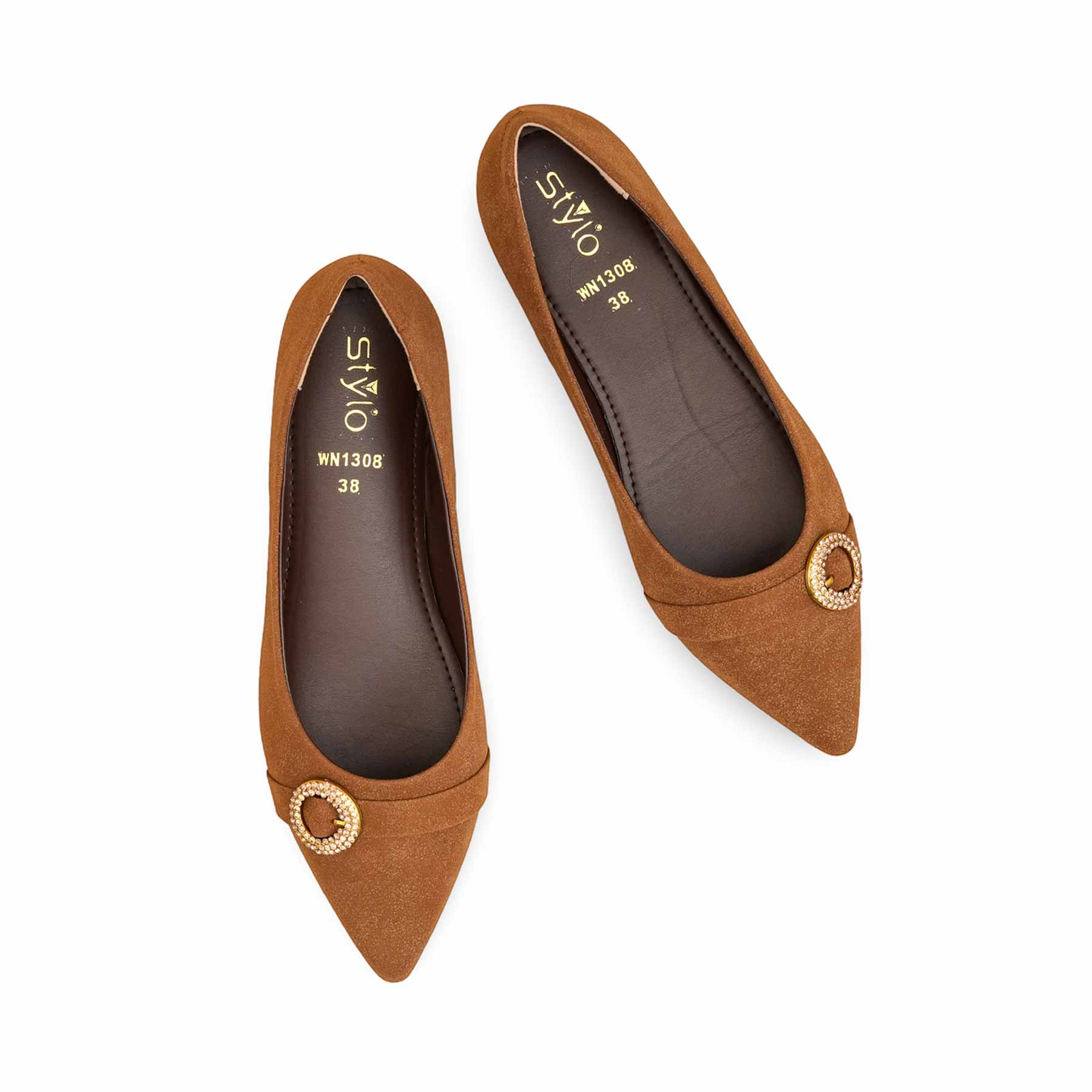 Brown Moccasin For Ladies WN1308 - Image 5