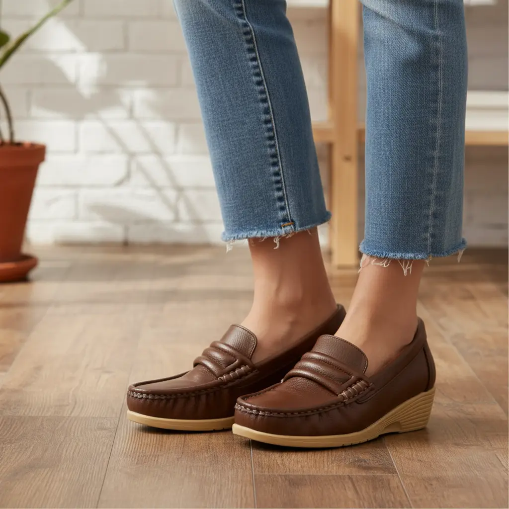 Brown Moccasin For Ladies WN4552 - Image 2