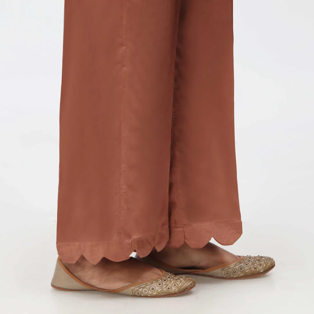Brown Scallops Grip Silk Straight Trouser PW3645 - Image 3