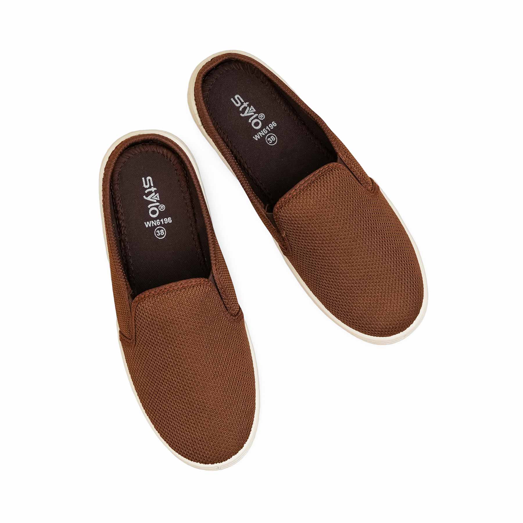Brown Sneaker For Ladies WN6196 - Image 6