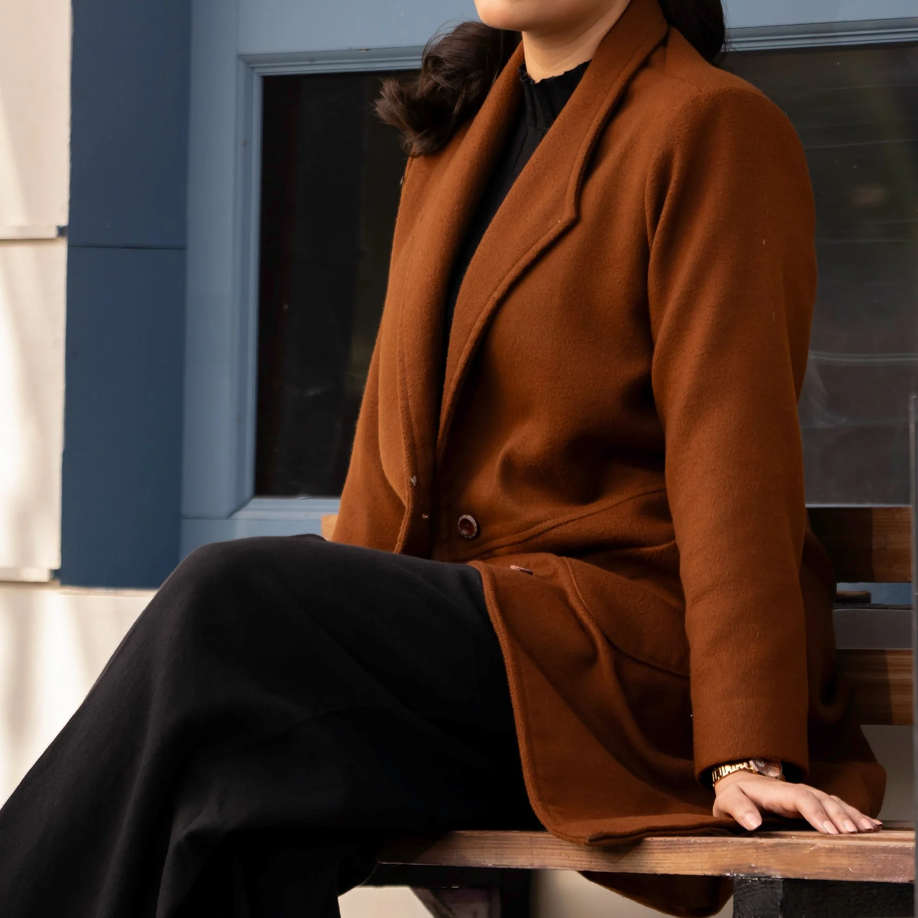 Brown Wool Coat PW4281 - Image 2