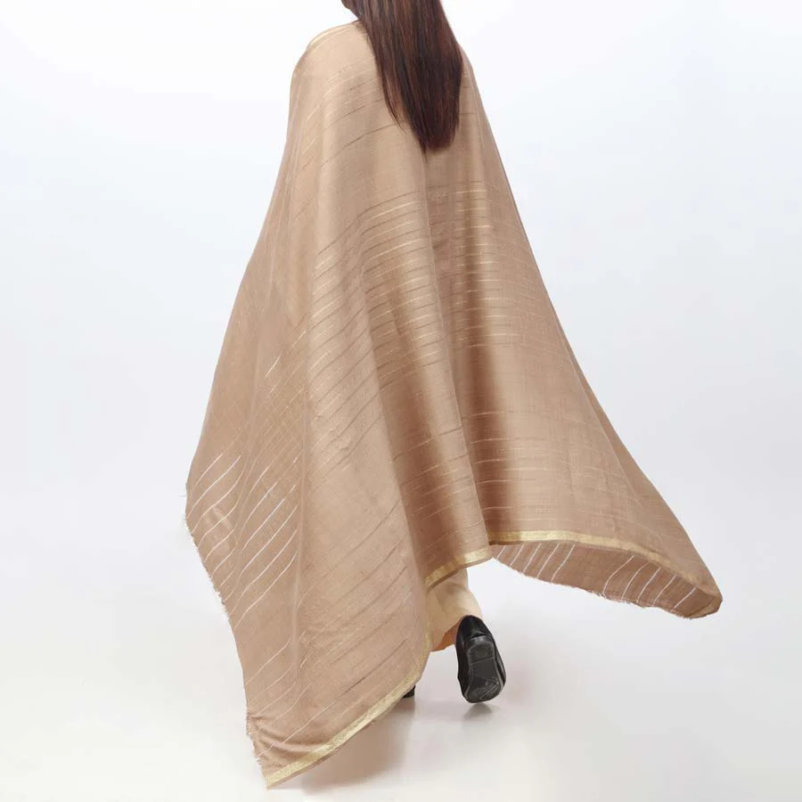 Brown Zari Border Shawl PW3709 - Image 2