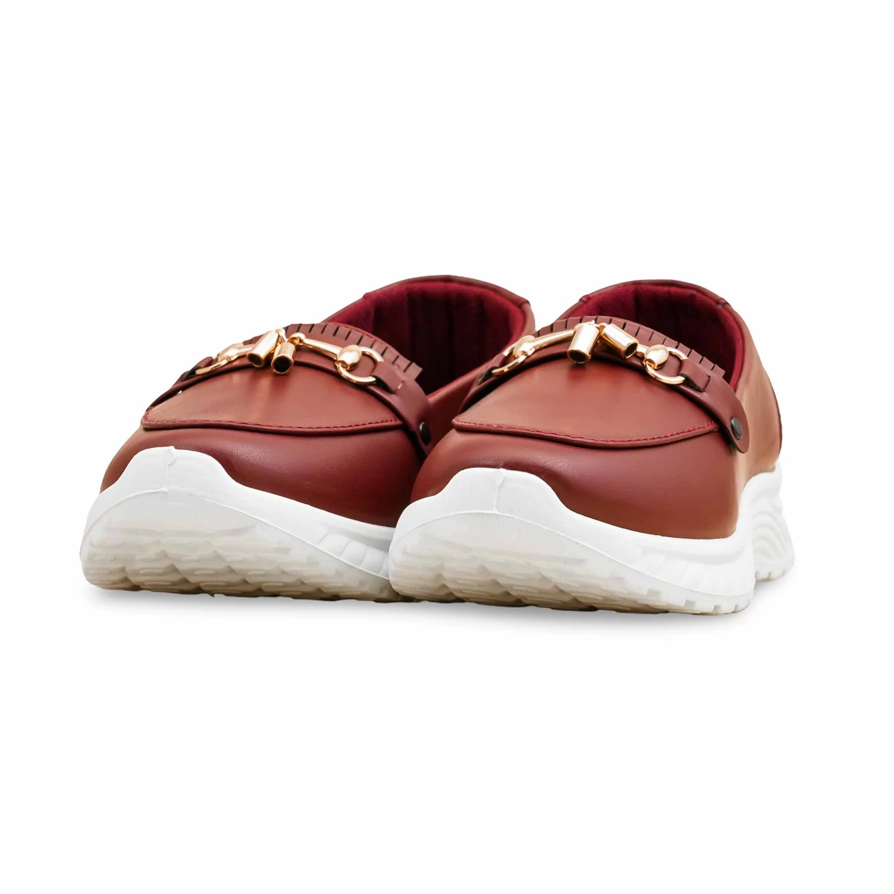 Burgundy Casual Sneaker For Ladies AT9106 - Image 3