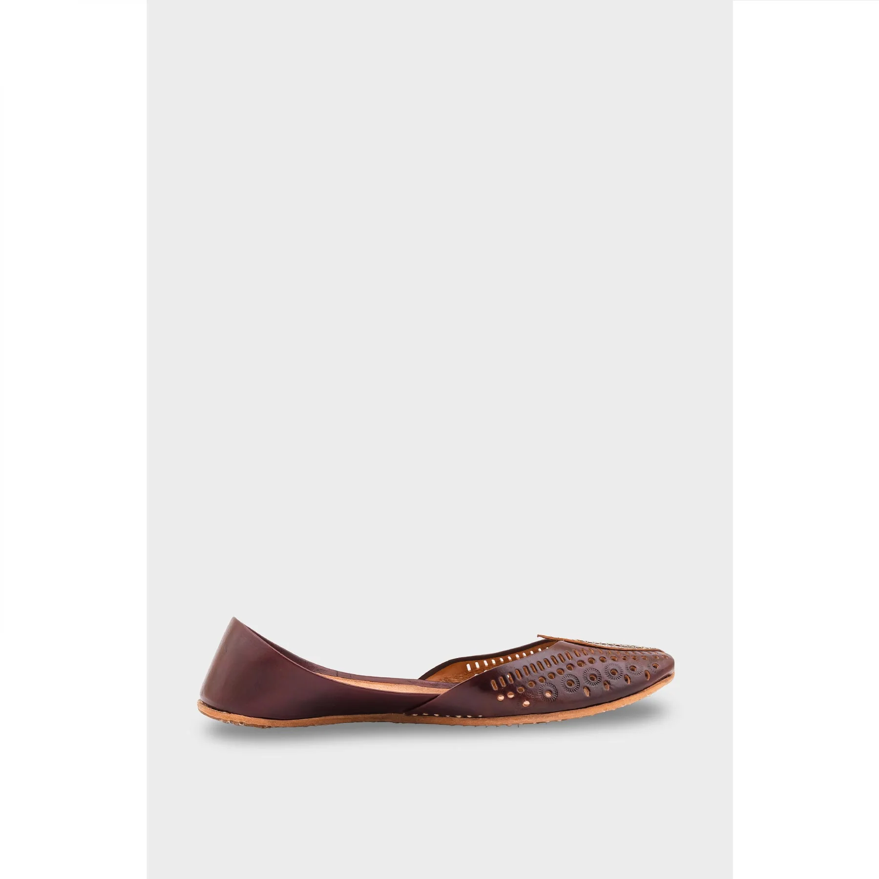 Burgundy Leather Khussa EC8666 - Image 2