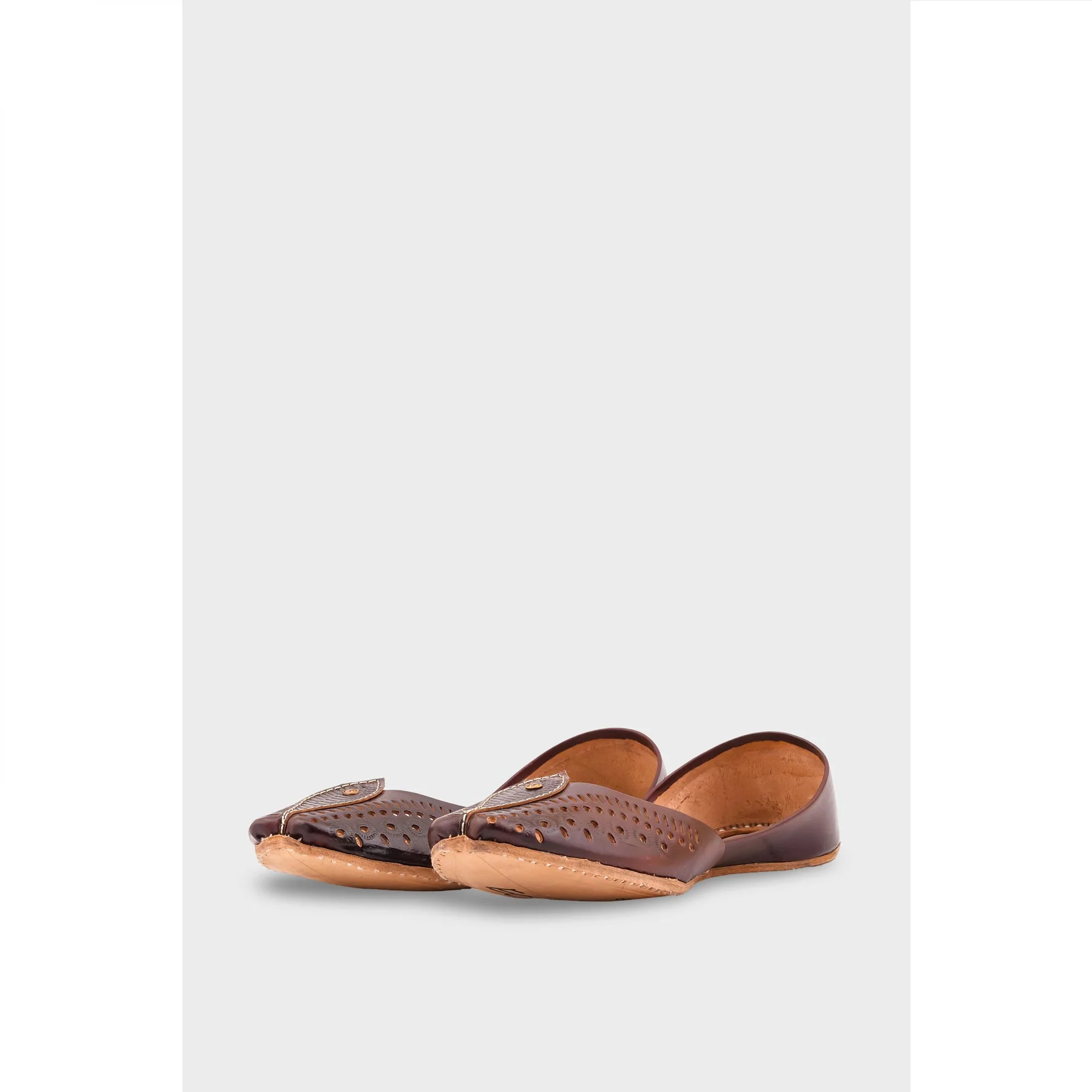 Burgundy Leather Khussa EC8666 - Image 3